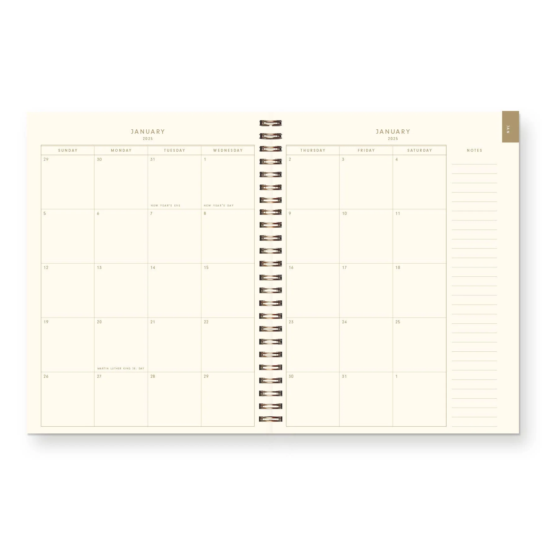 2026 Gold Plated Dated Planner : Calendar Year - Image 3