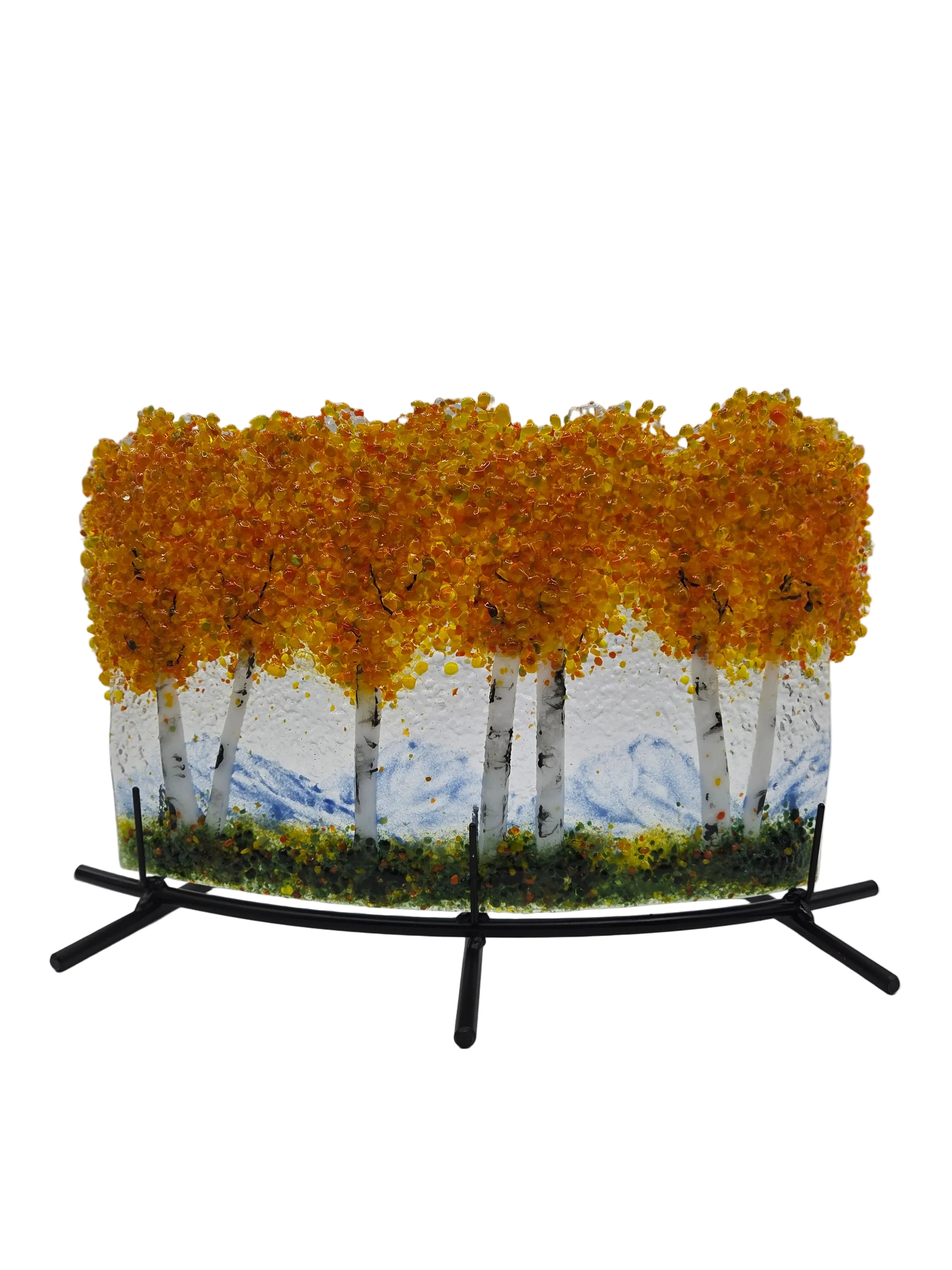 Orange Aspen Mountain Panel & Stand