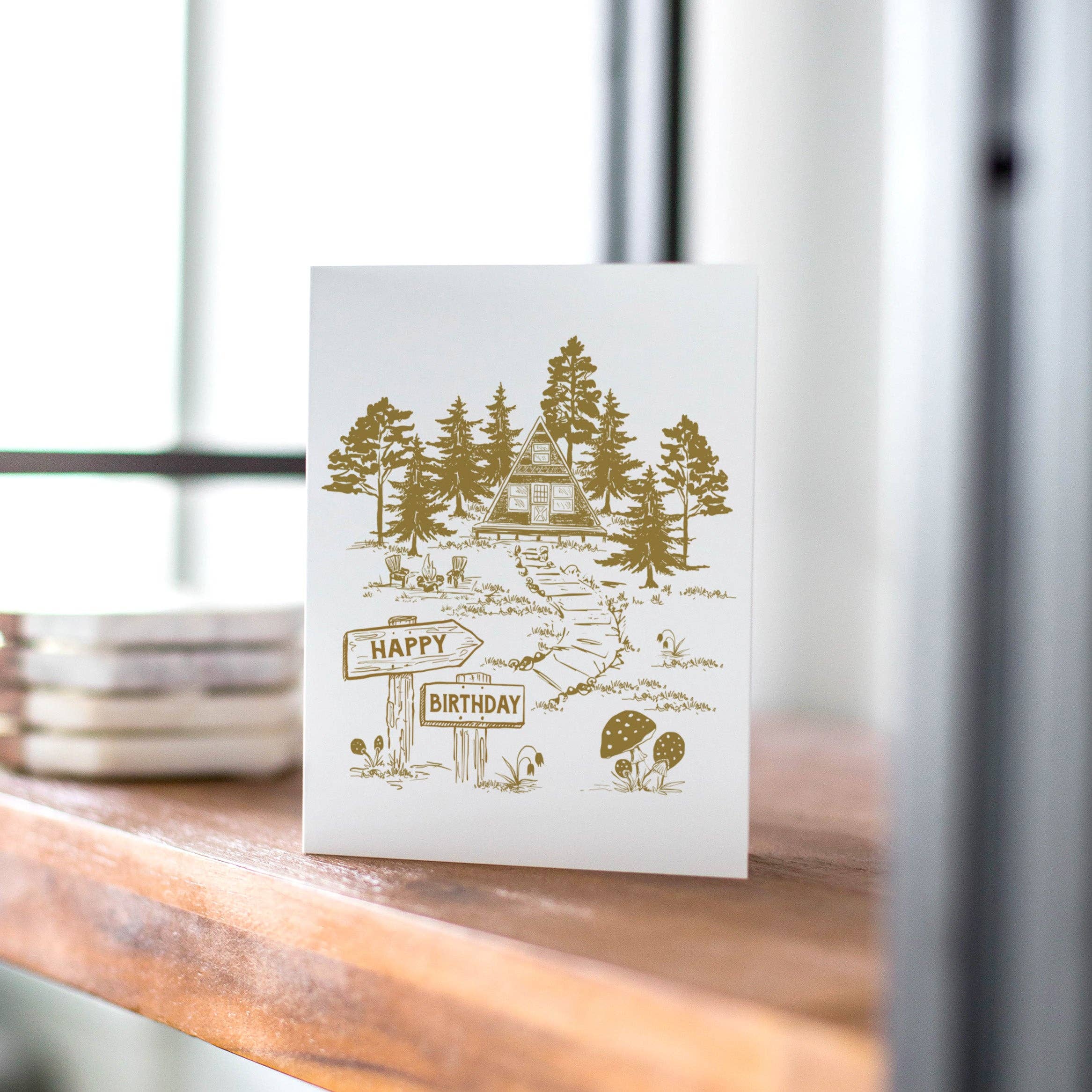 A-Frame Cabin Birthday Greeting Card - Image 3