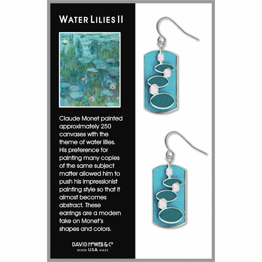 Abstract Water Lilies II Earrings - Image 2
