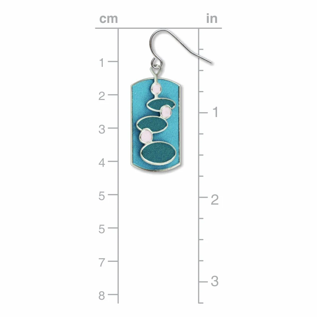 Abstract Water Lilies II Earrings - Image 3