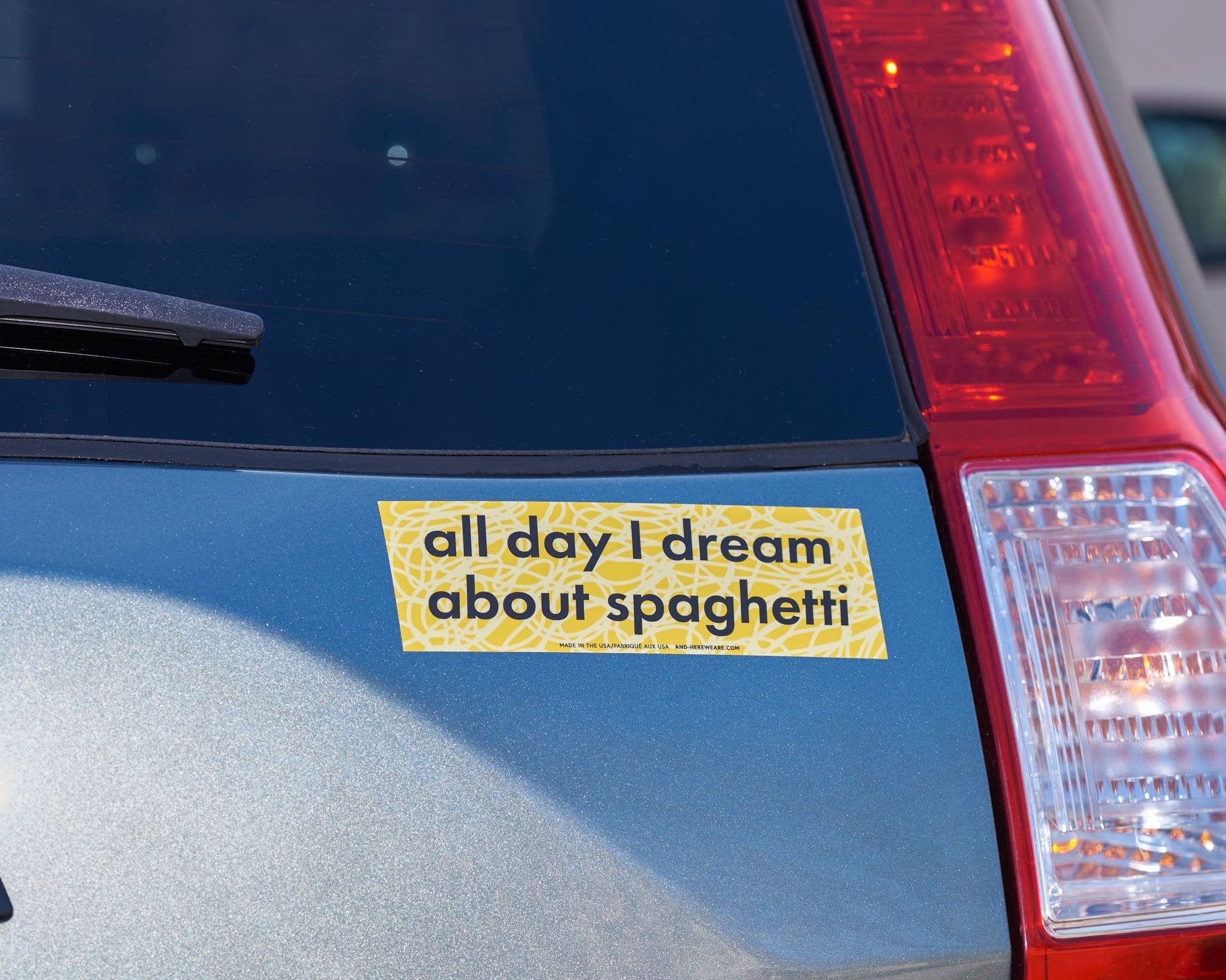 All Day I Dream About Spaghetti Vinyl Bumper Sticker - Image 2