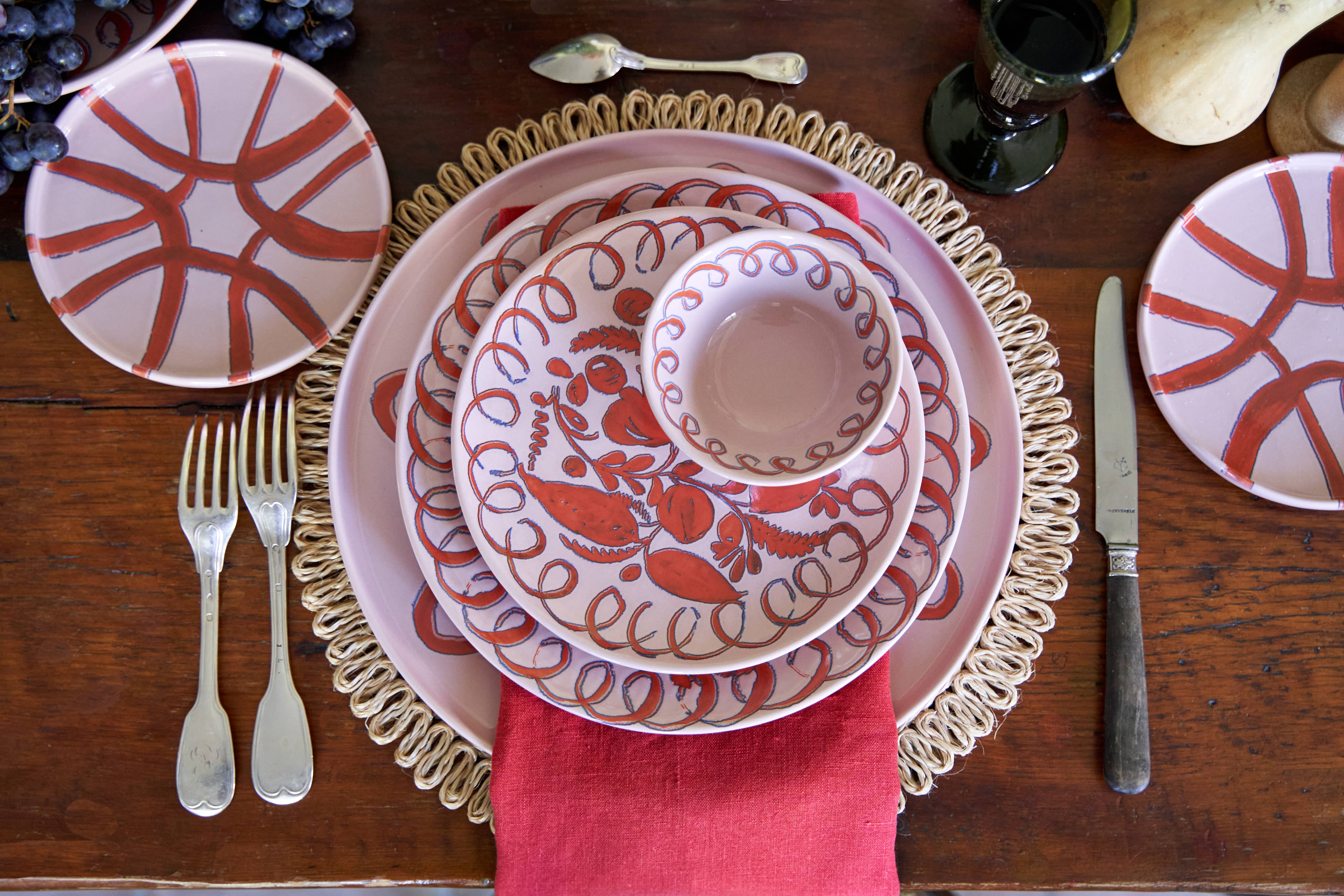 Amalfi Dinner Plate Pink - 10.6" Diameter - Image 9