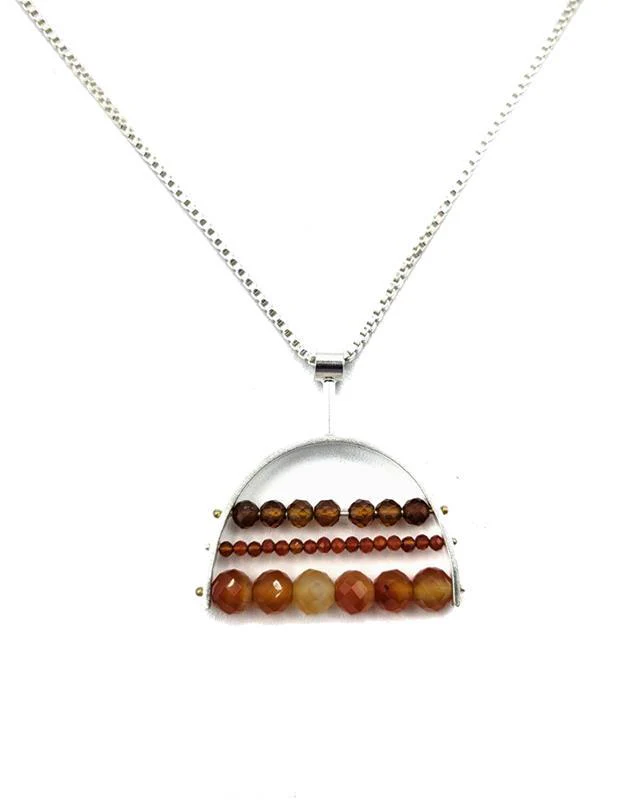Carnelian Arc Silver Necklace