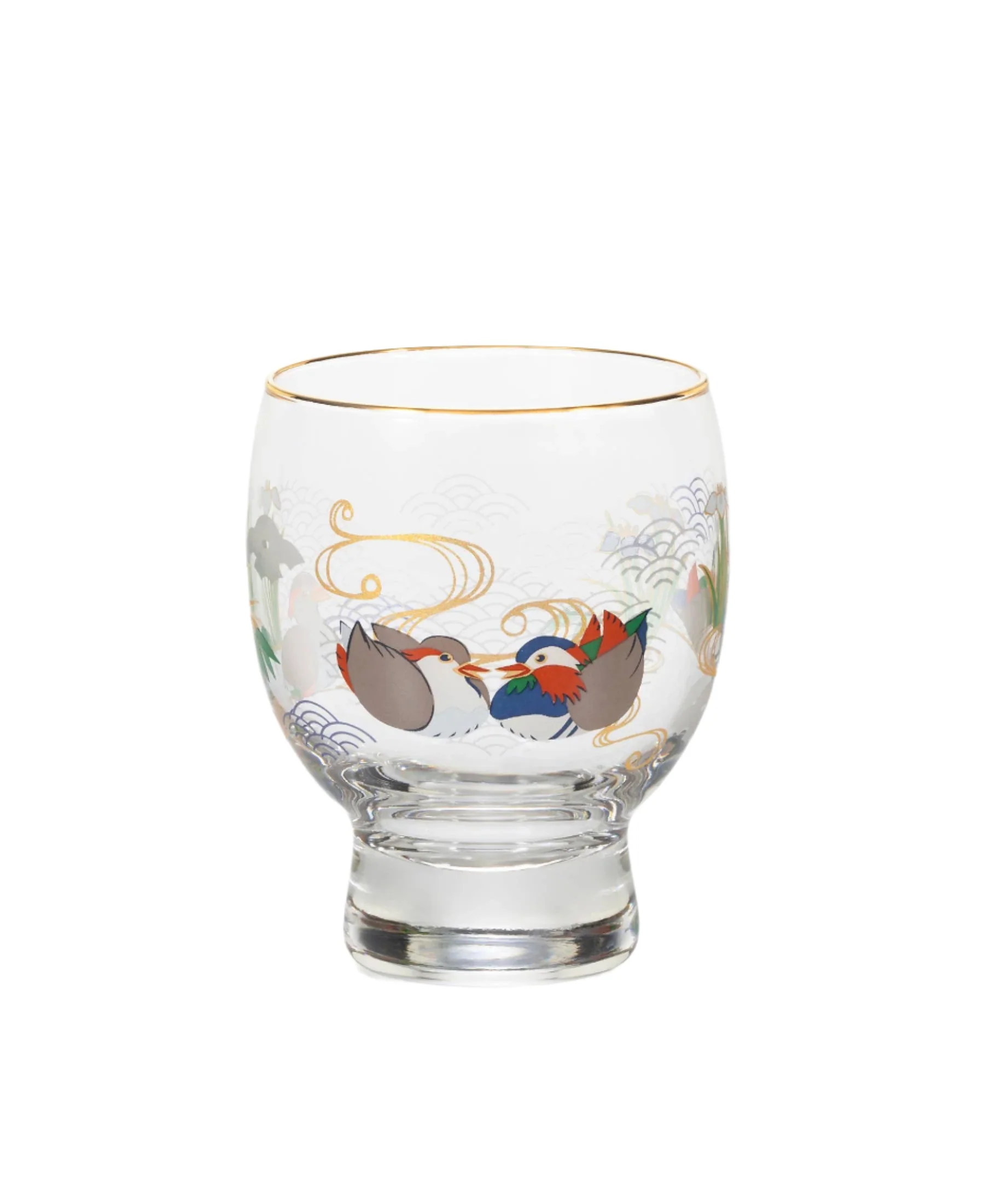 Auspicious Flowers and Birds - Mandarin Duck Sake Cup