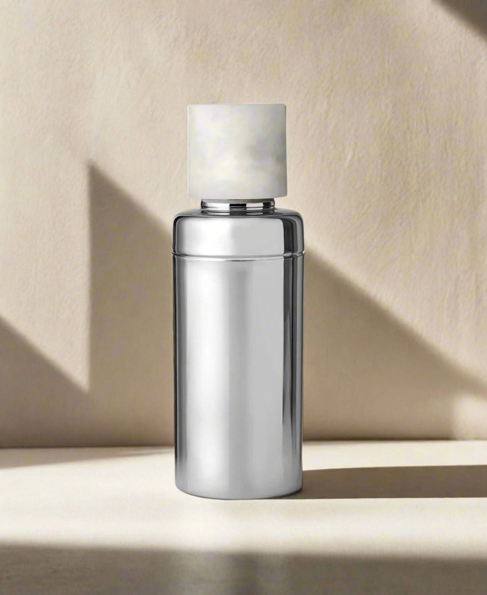 Azure Matte White Resin & Stainless Steel Cocktail Shaker - Image 2