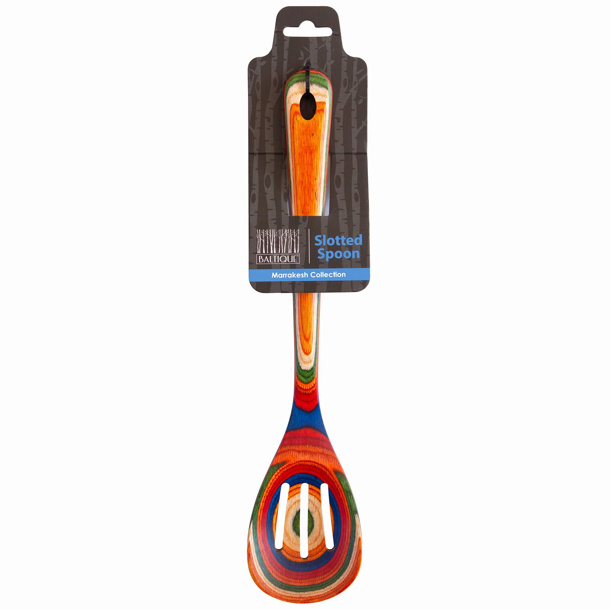 Baltique® Marrakesh Colorful Wooden Slotted Spoon