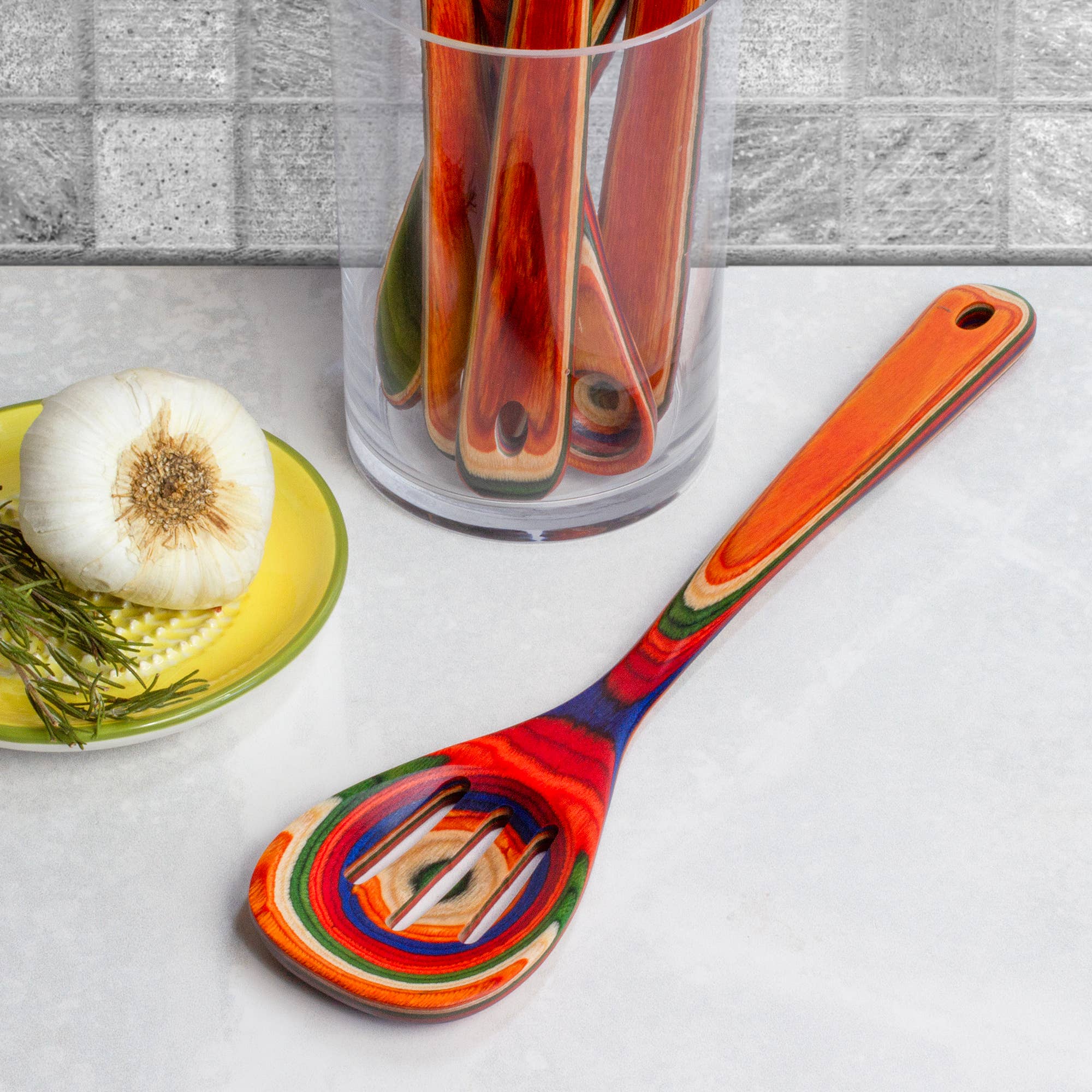 Baltique® Marrakesh Colorful Wooden Slotted Spoon - Image 5