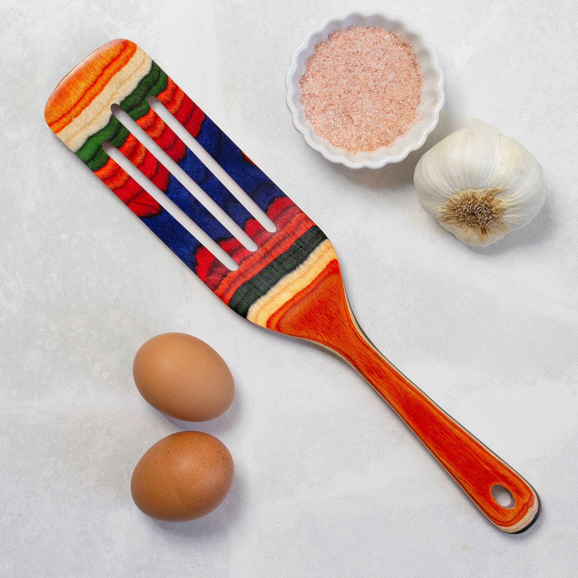 Baltique® Marrakesh Colorful Wooden Slotted Spurtle - Image 2