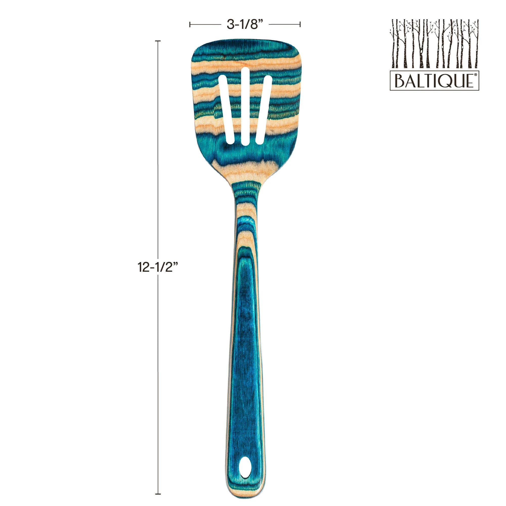 Baltique® Mykonos Colorful Wooden Slotted Spatula - Image 2