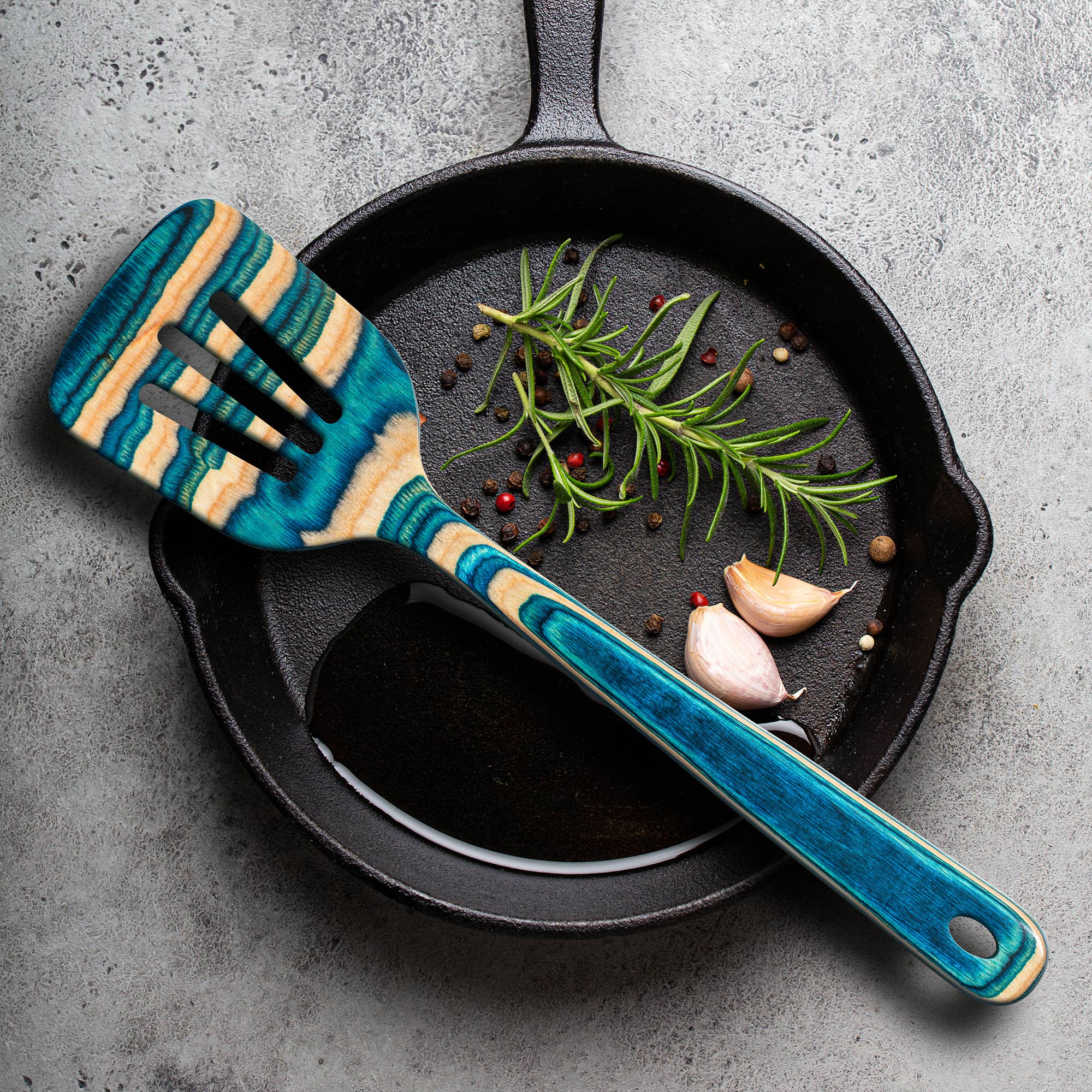 Baltique® Mykonos Colorful Wooden Slotted Spatula - Image 5