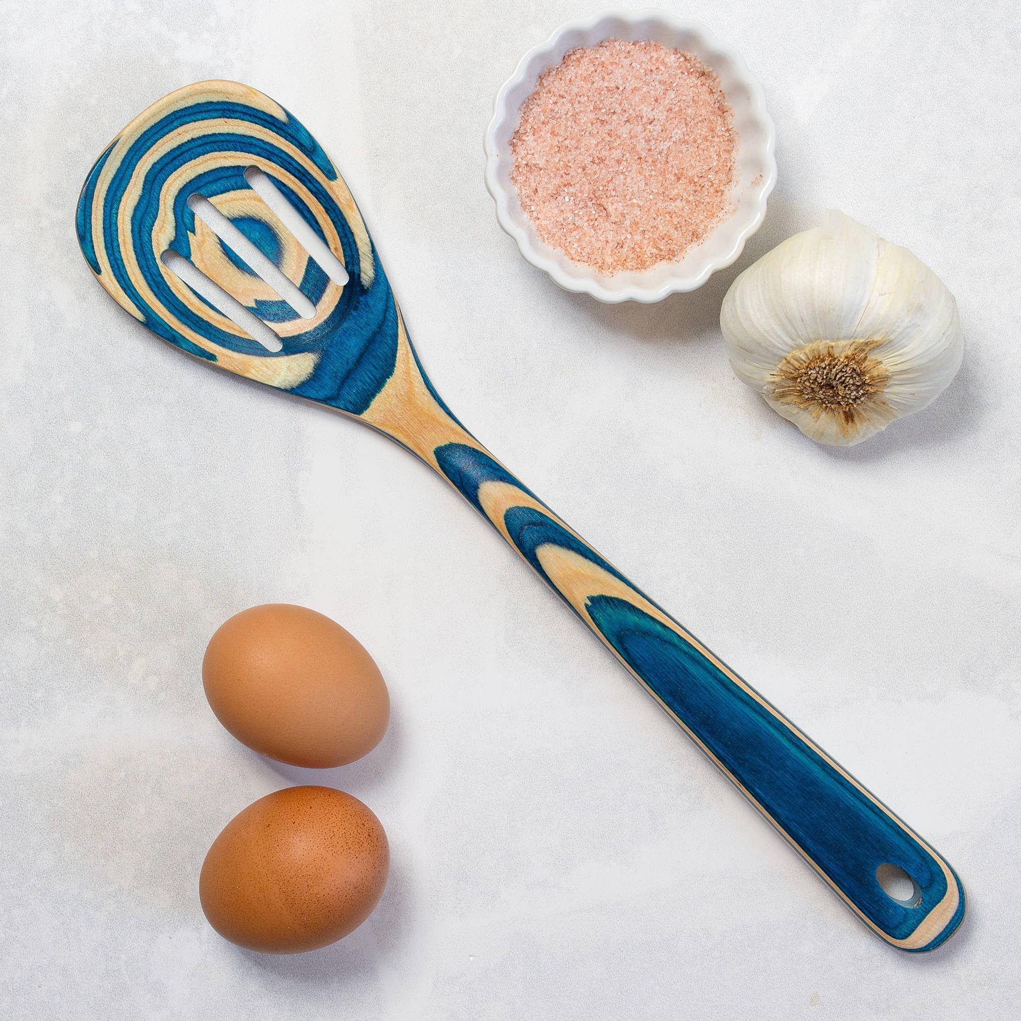 Baltique® Mykonos Colorful Wooden Slotted Spoon - Image 2
