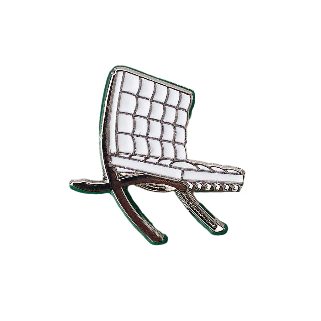 Barcelona Chair Pin - White
