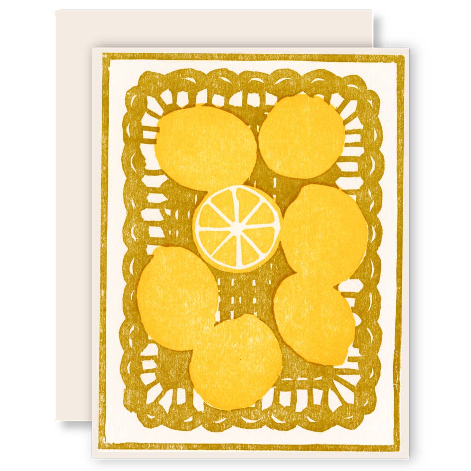 Basket of Lemons Letterpress Card