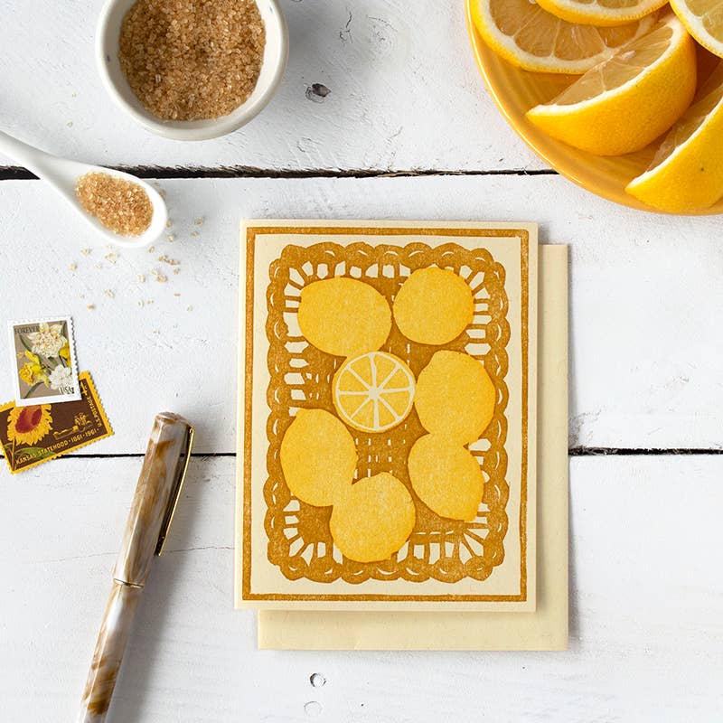 Basket of Lemons Letterpress Card - Image 2