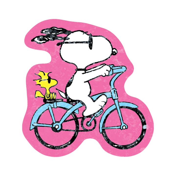 Biking Buds - Snoopy & Woodstock - Individual Die-Cut Sticker