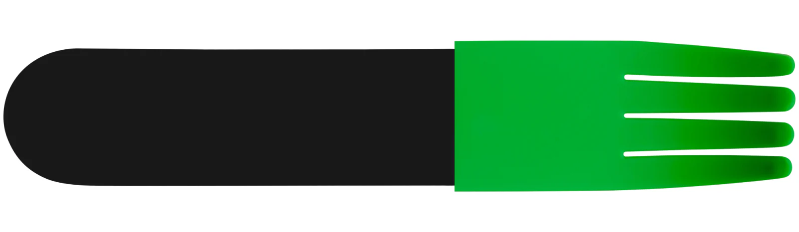 Black Acrylic Fork, Grass Green Silicone Sleeve