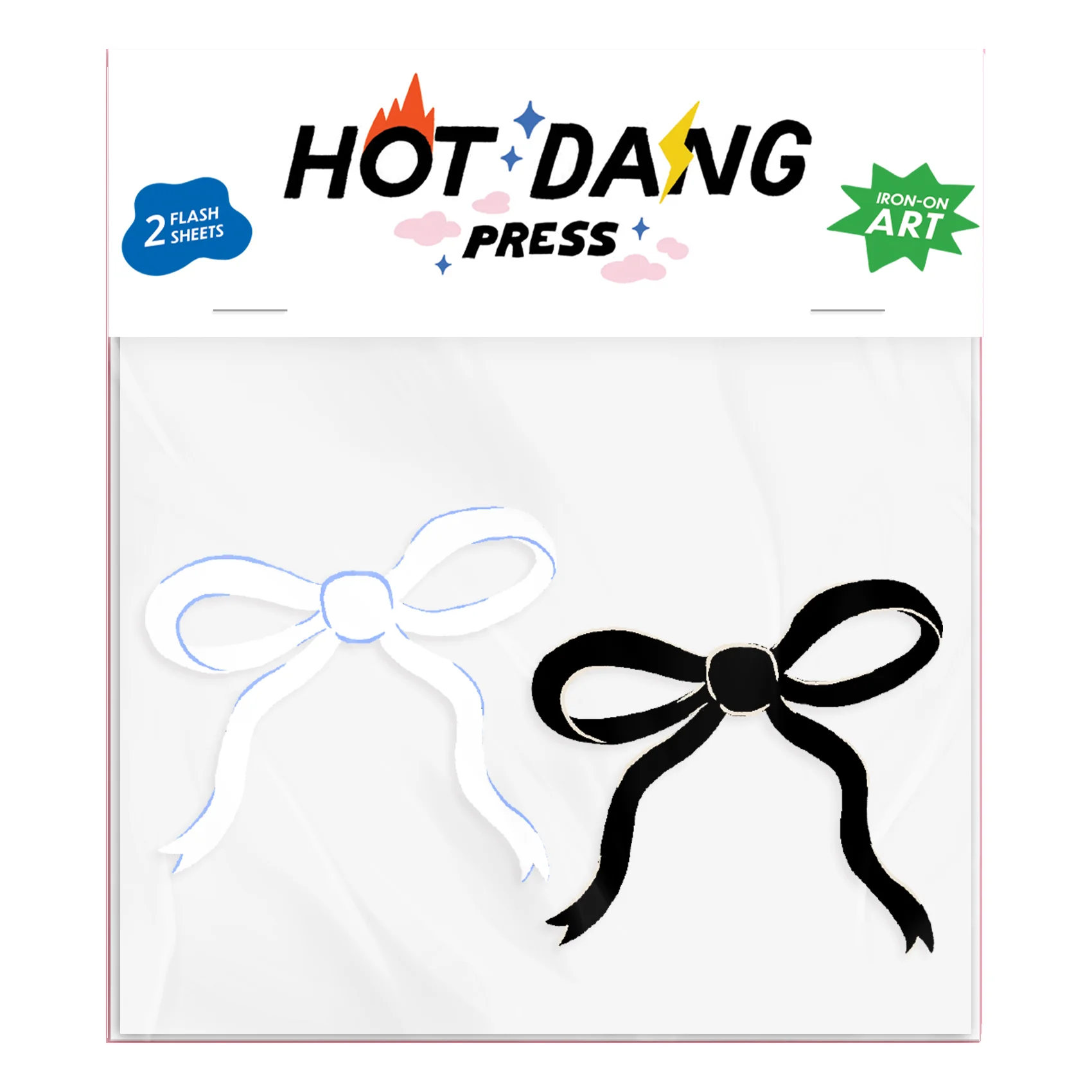 Black and White Bow Buddies Iron On