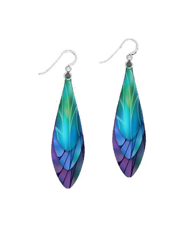 Blue Aurora Abstract Multilayer Drop Earrings