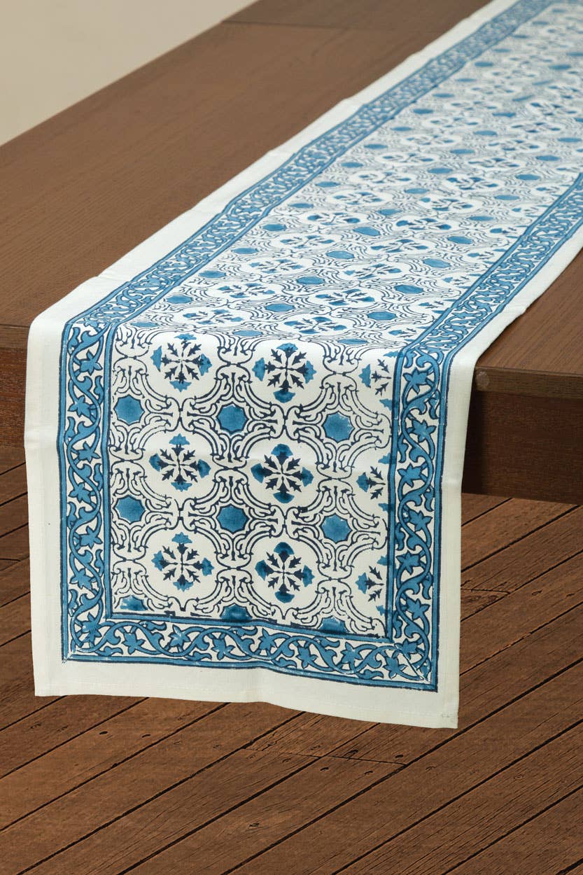Blue Floral Table Runner - Image 2