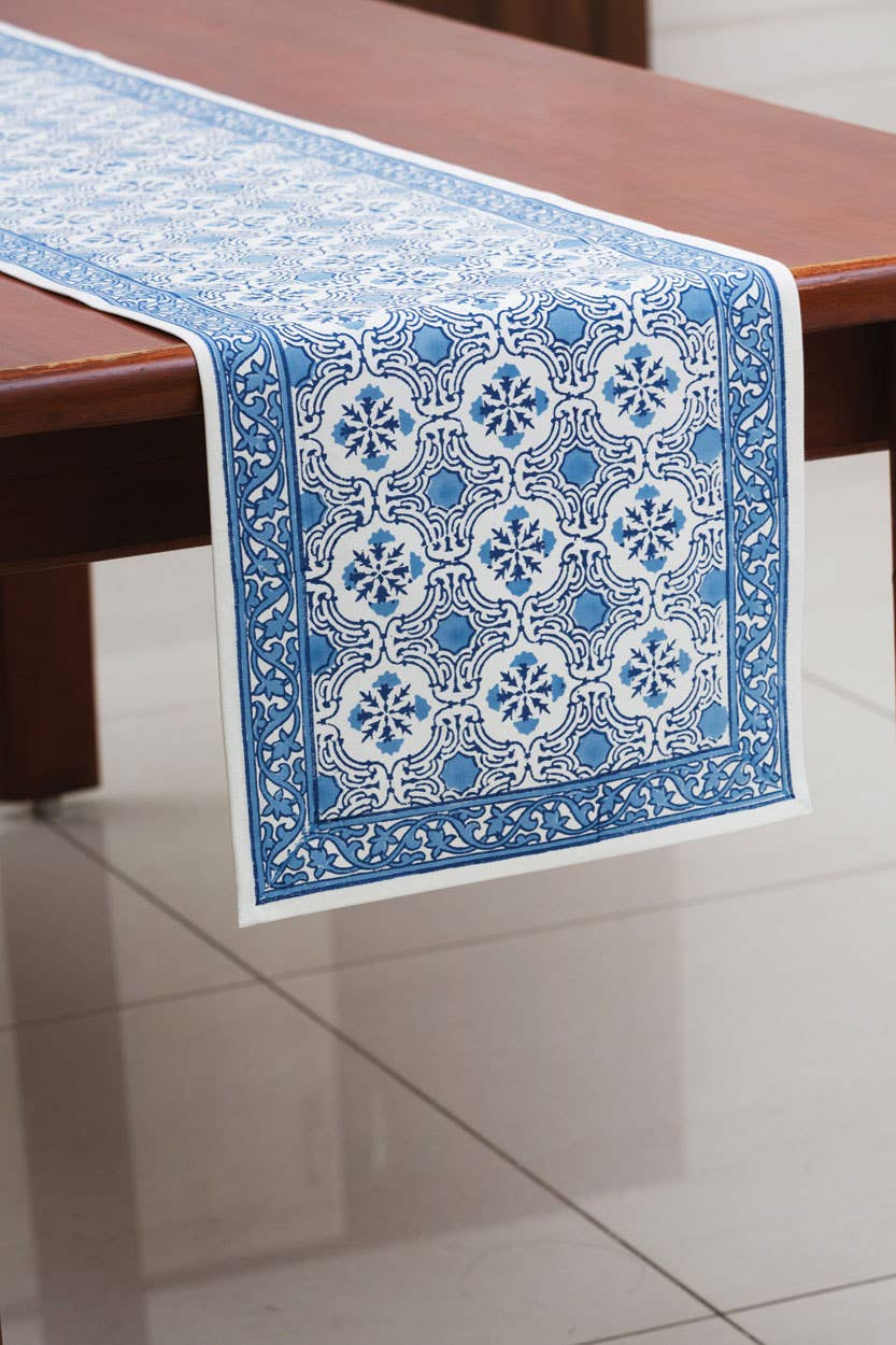 Blue Floral Table Runner - Image 3