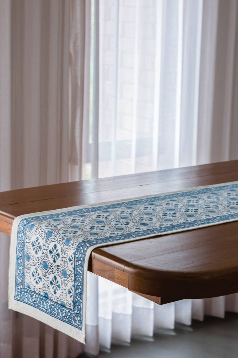 Blue Floral Table Runner - Image 4