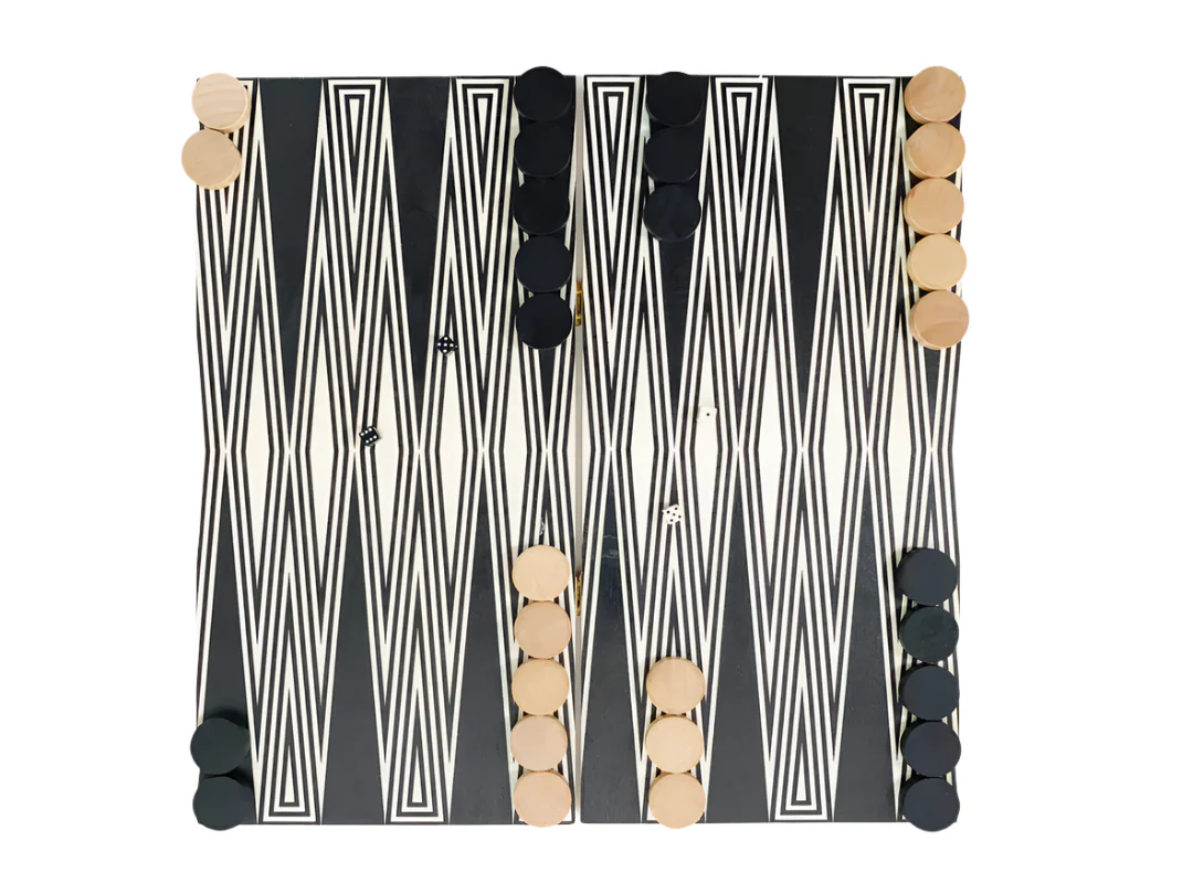 Board Game - Backgammon - Natural/Black