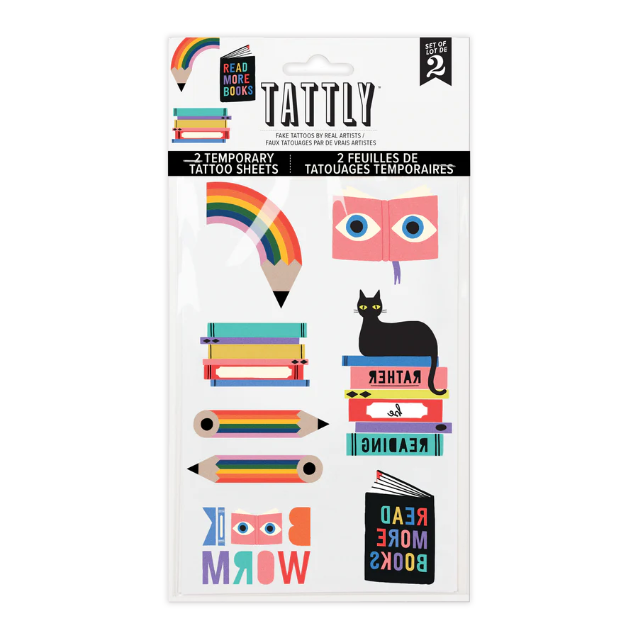 Bookworm Tattoo Sheet