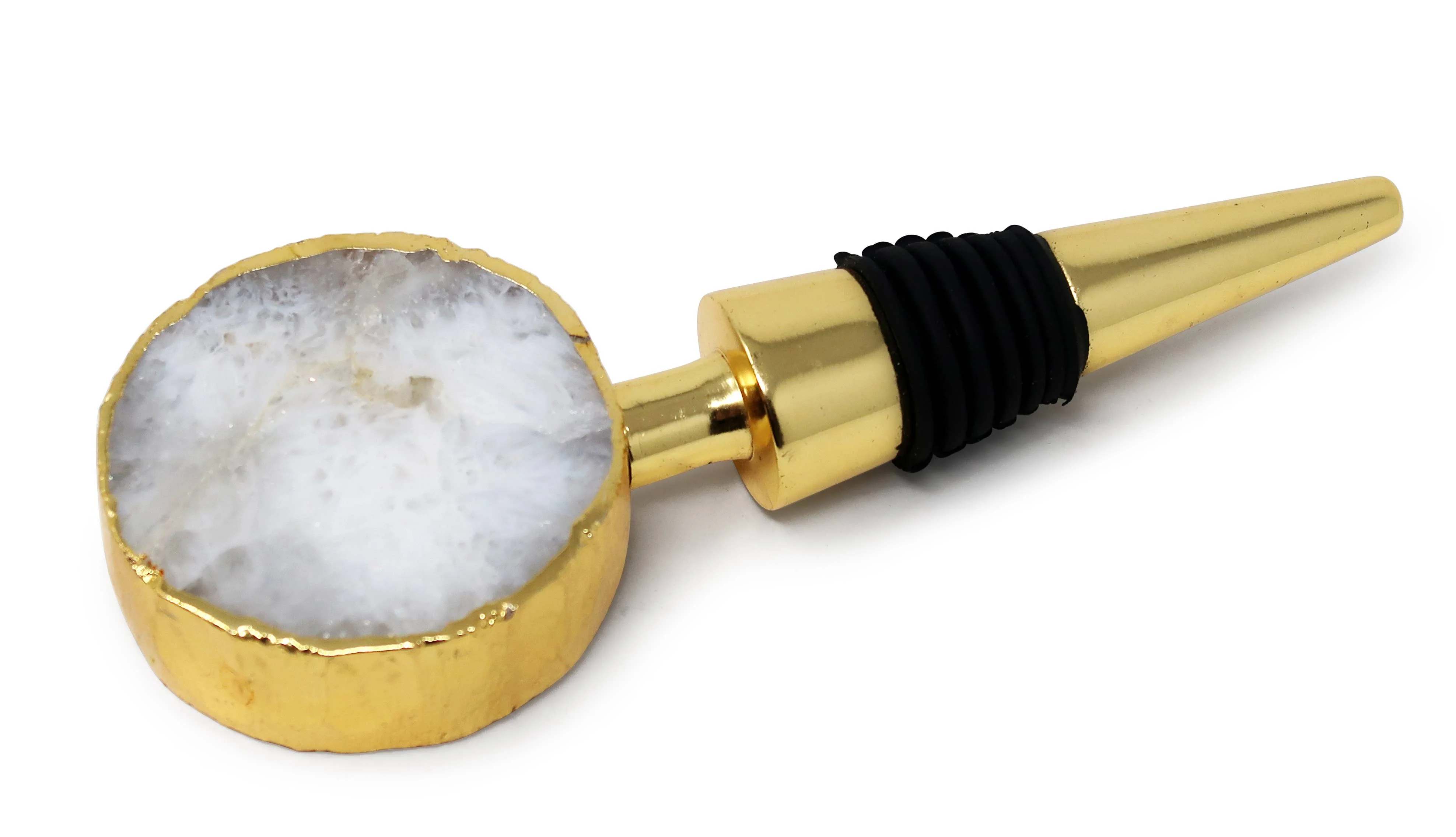 Bottle Stopper with Agate Stone Head - Image 2