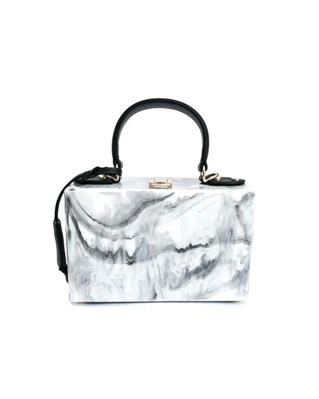 Black and White Cloudy Box Bag