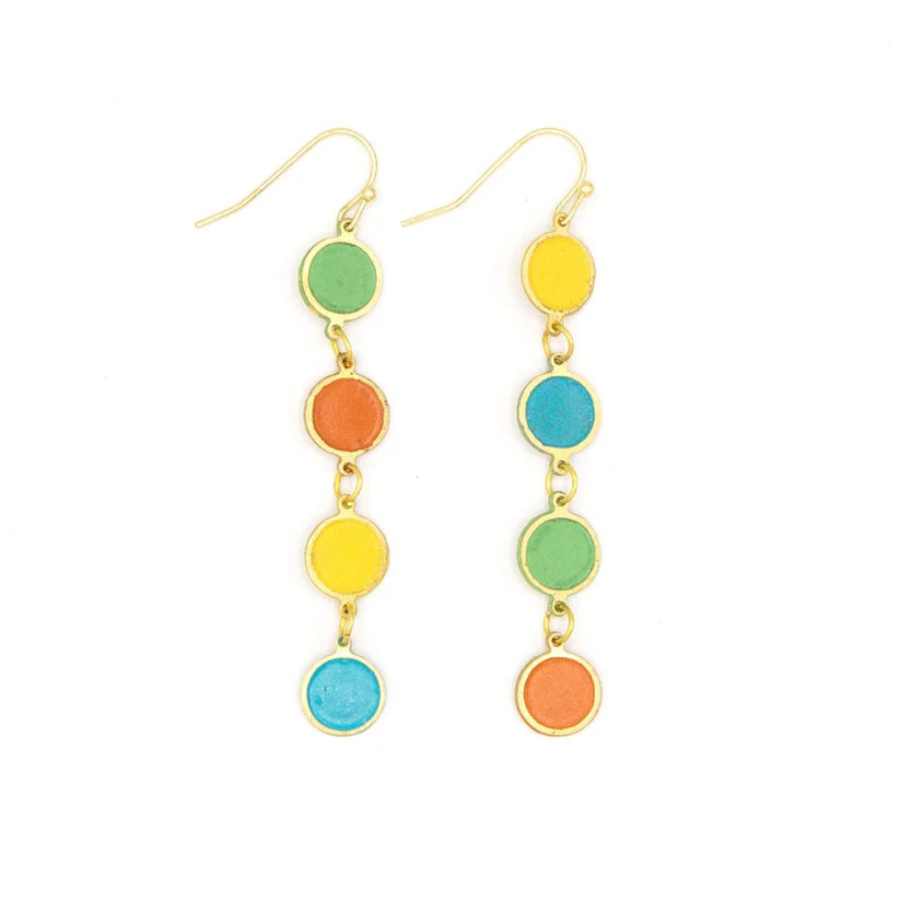 Brass and Enamel Earrings - Image 2