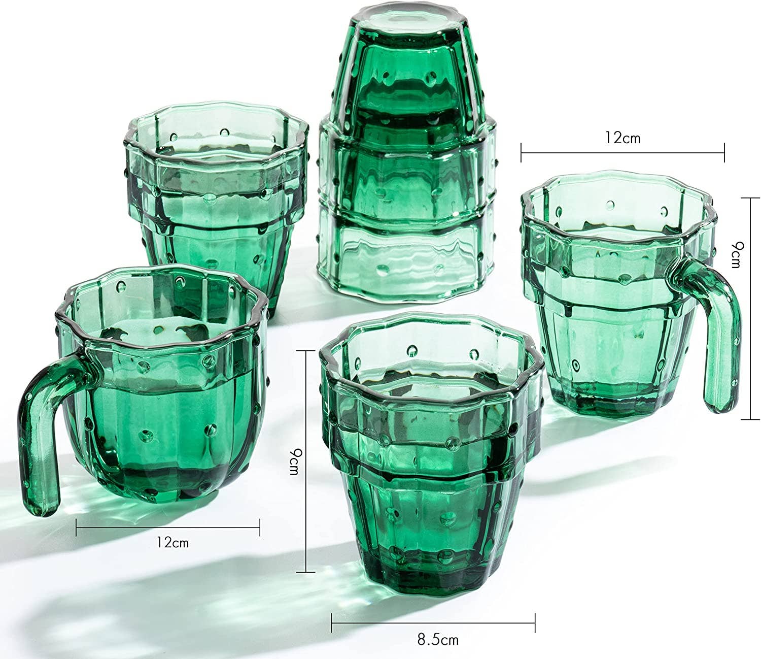 Cactus Stackable Set of 6 Glasses - Image 3