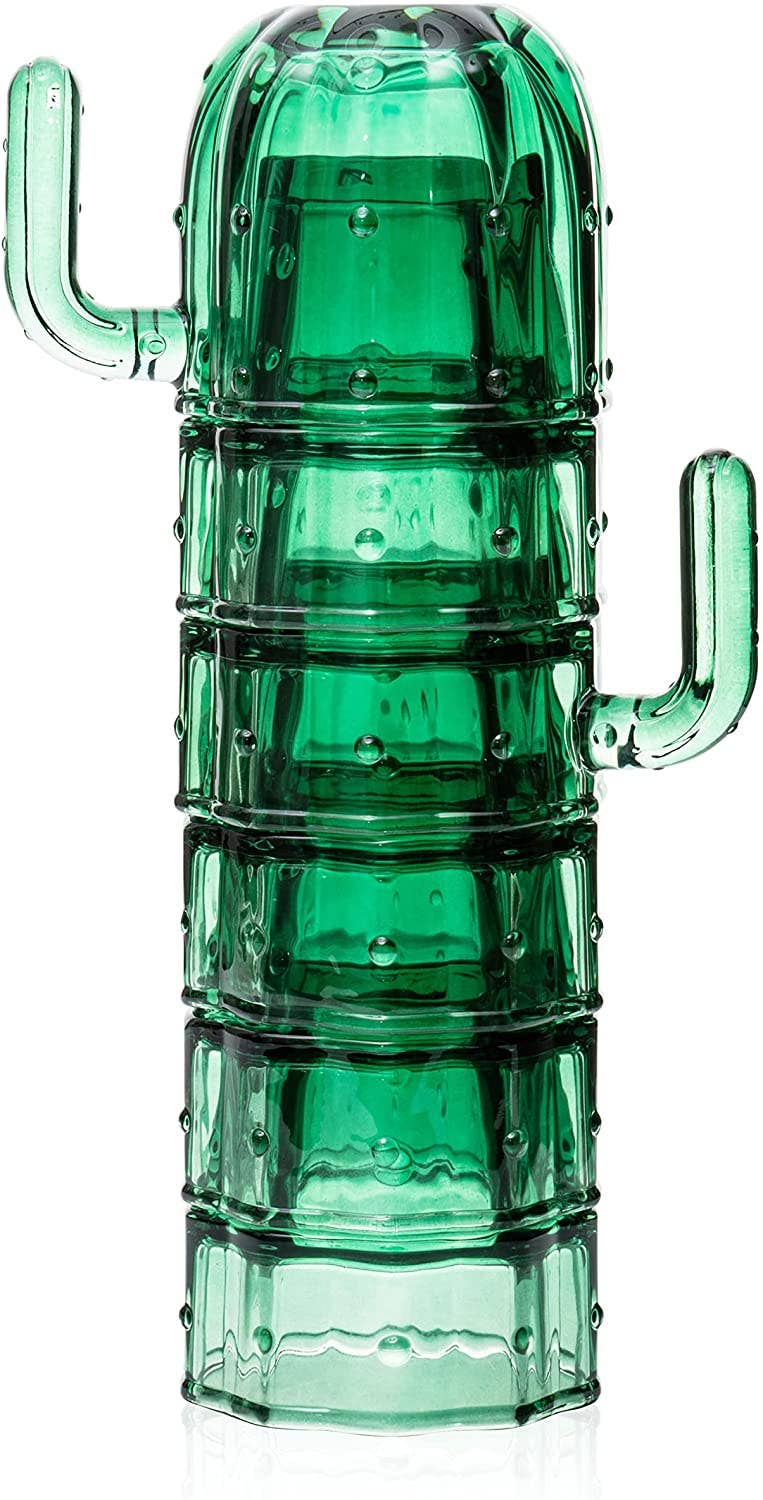 Cactus Stackable Set of 6 Glasses - Image 4
