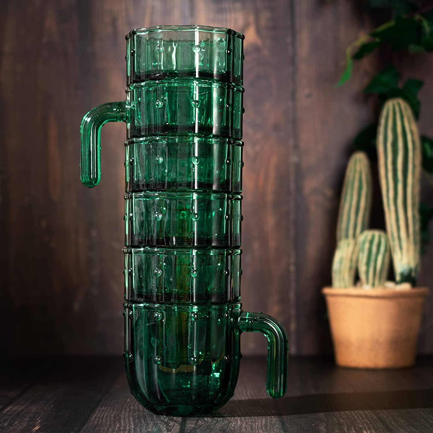 Cactus Stackable Set of 6 Glasses - Image 5