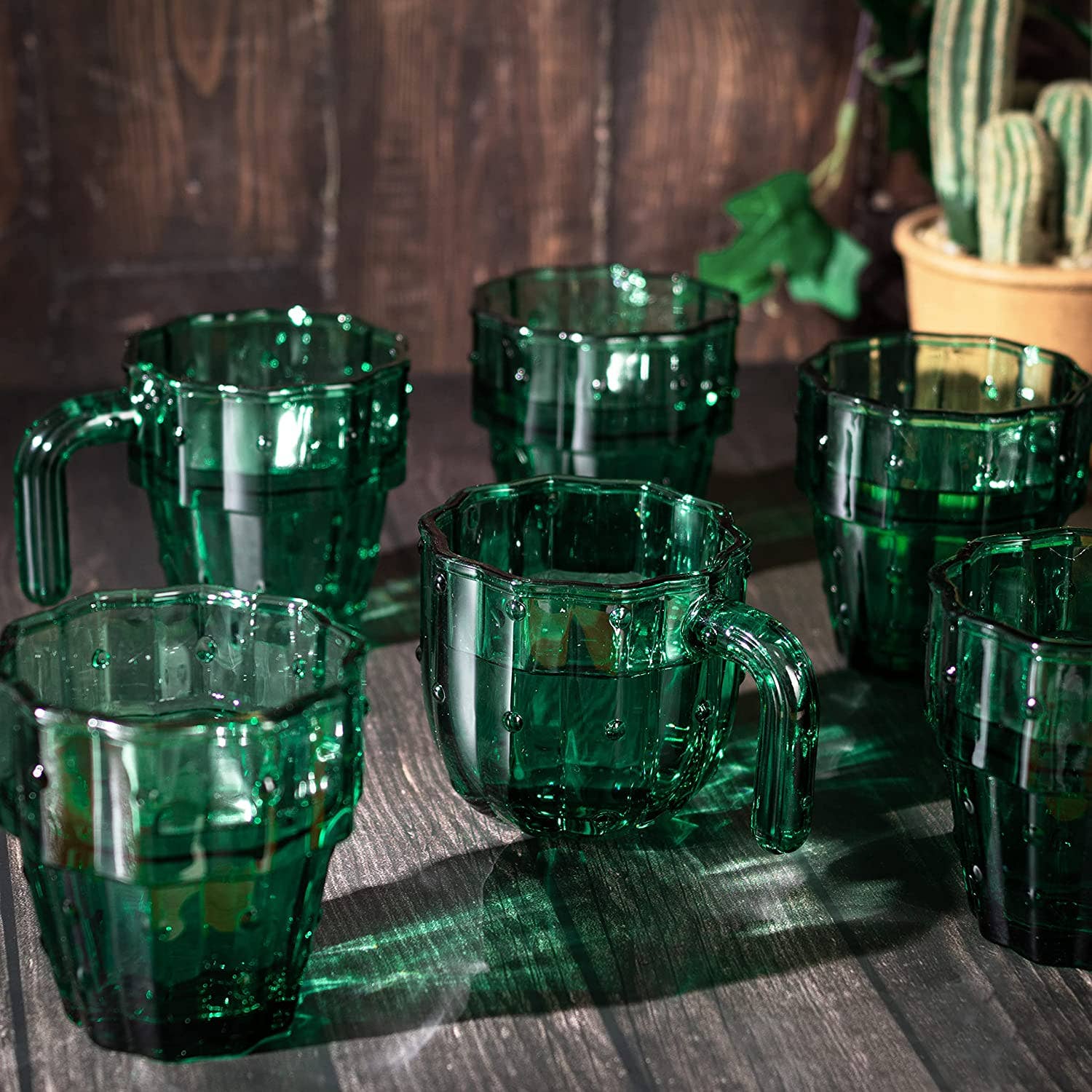 Cactus Stackable Set of 6 Glasses - Image 7