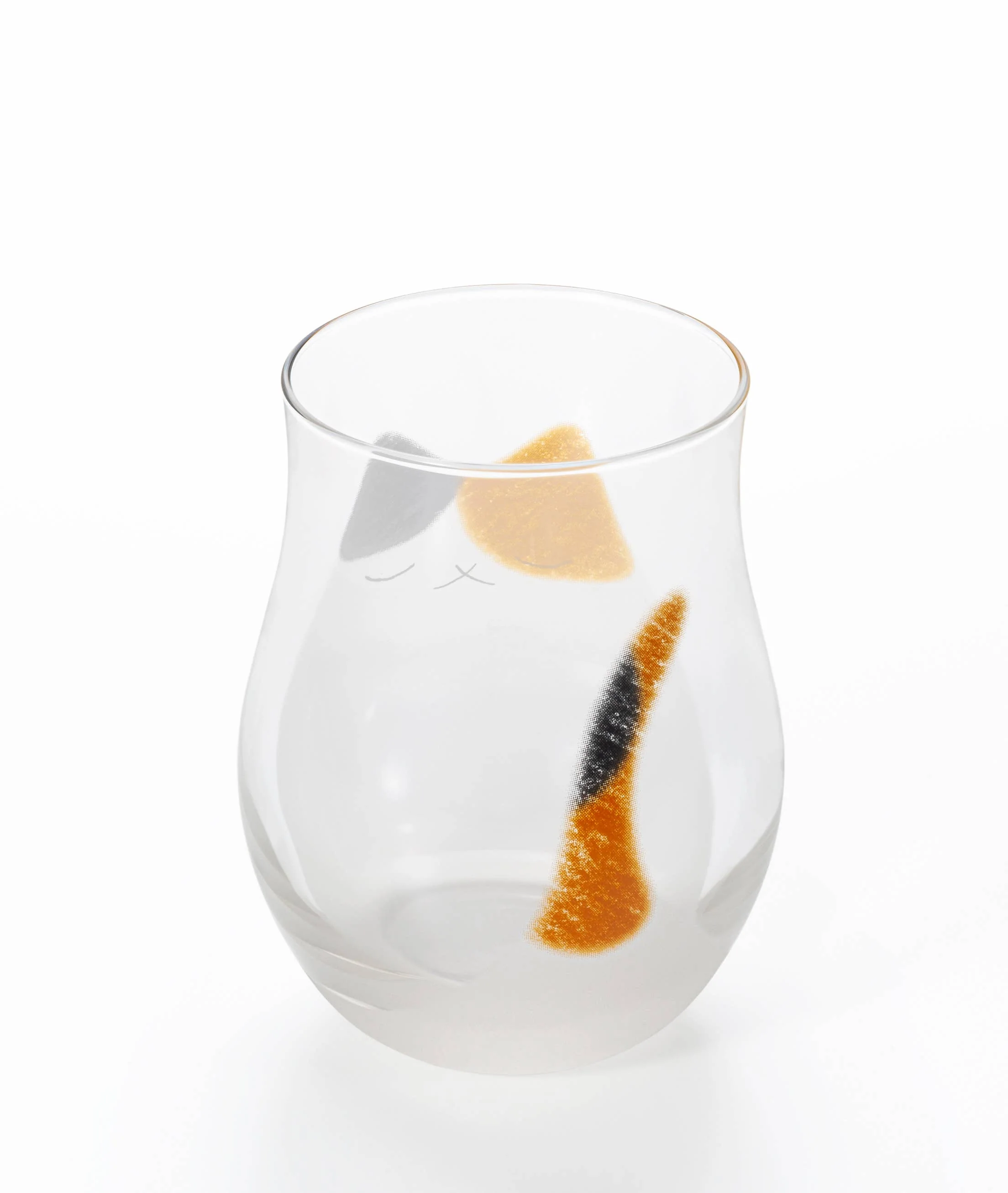 Cat Drink Glass S - Black & Orange - Image 2