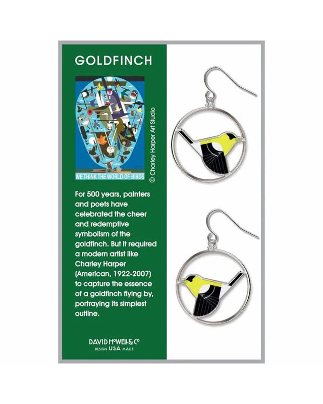 Charley Harper Goldfinch Earrings