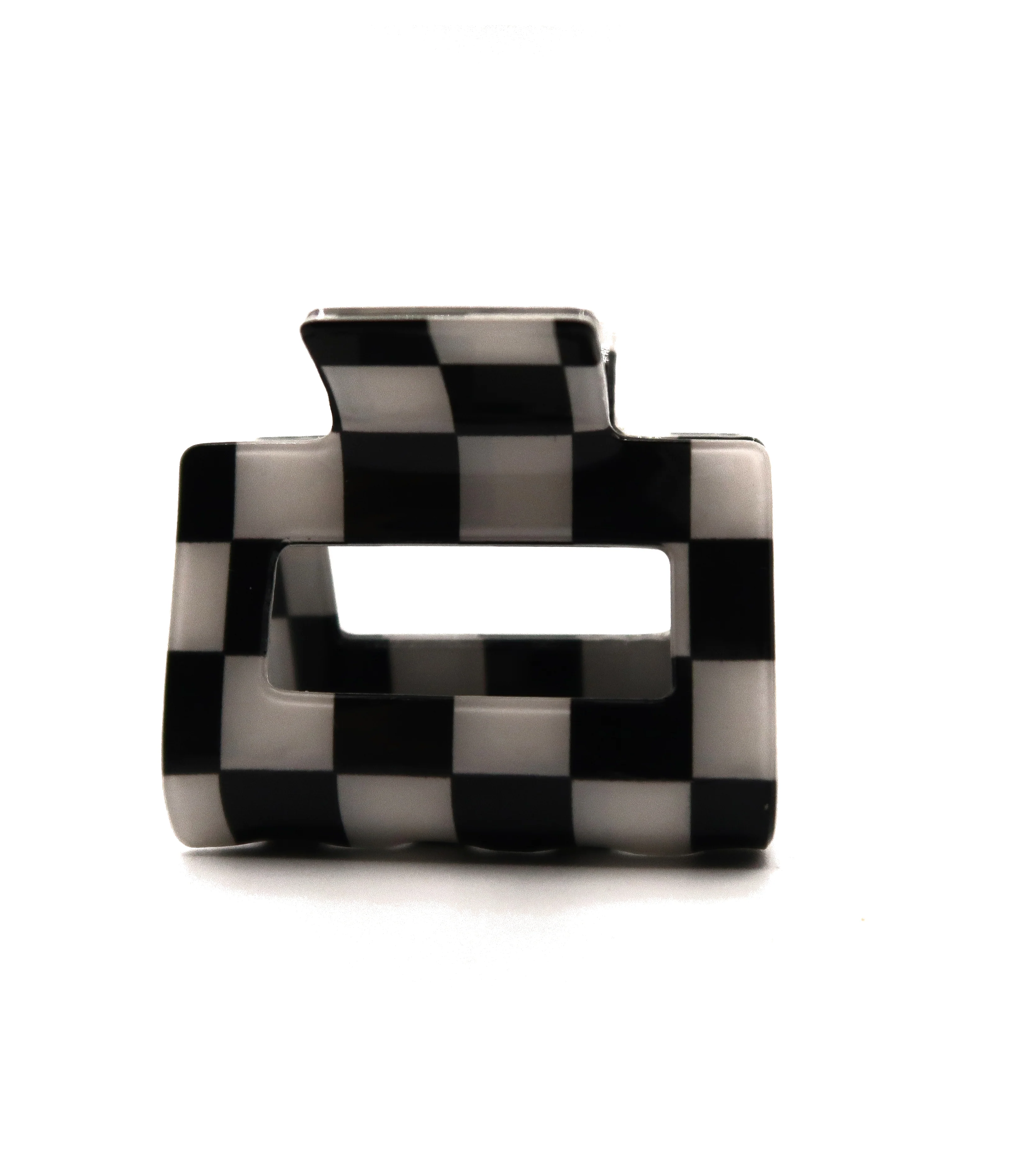 Checkered Chunky Claw Clip Black