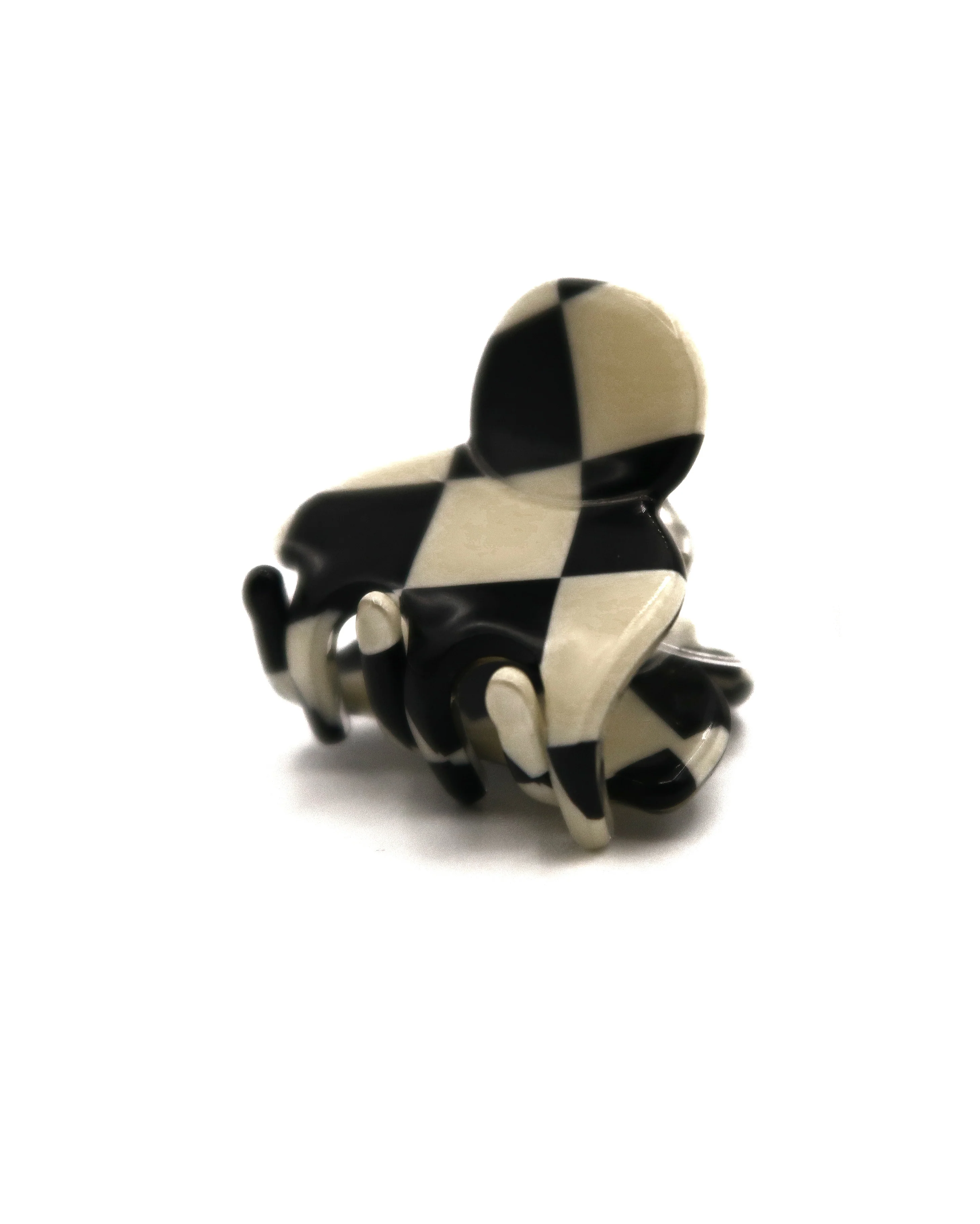Checkered Mini Hair Claw Clip Black Checkered