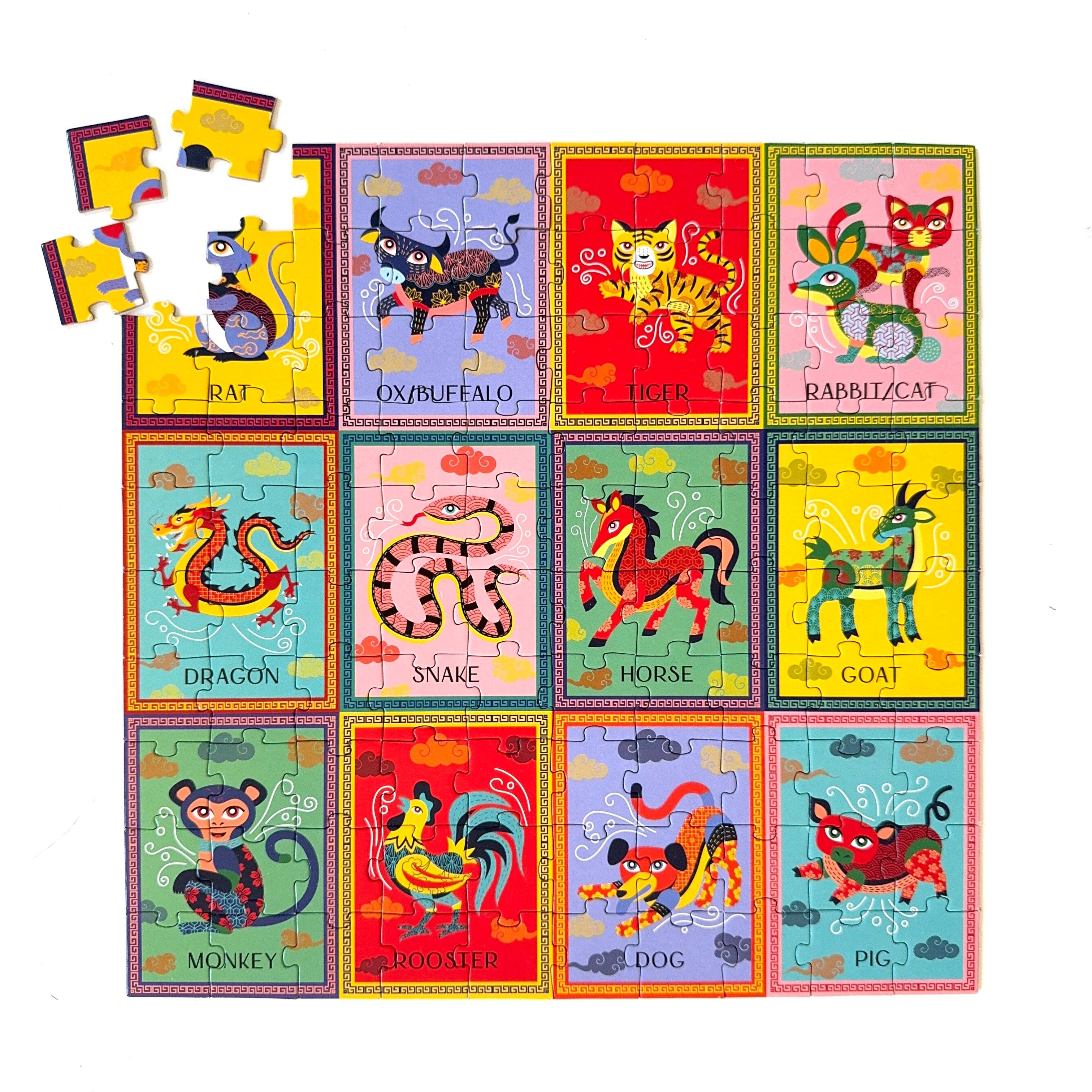 Chinese/Vietnamese Zodiac 100-Piece Puzzle + Zodiac Guide - Image 2