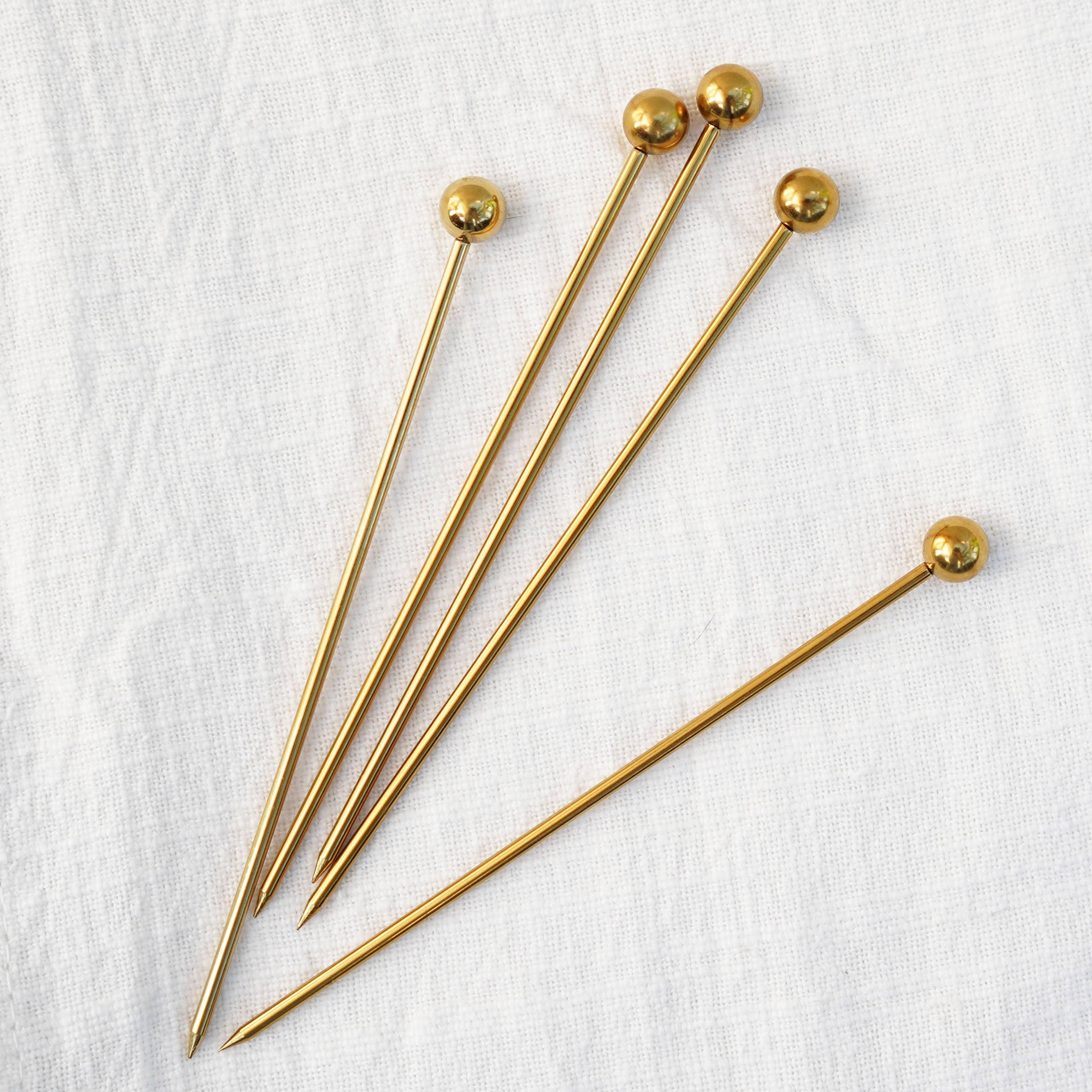 Cocktail Picks for Garnishes, Gold (12 Piece, Short) - Image 4
