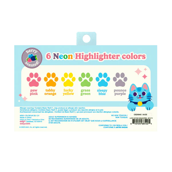 Lucky Cat Paw: Neon Highlighters (Set of 6) - Image 4