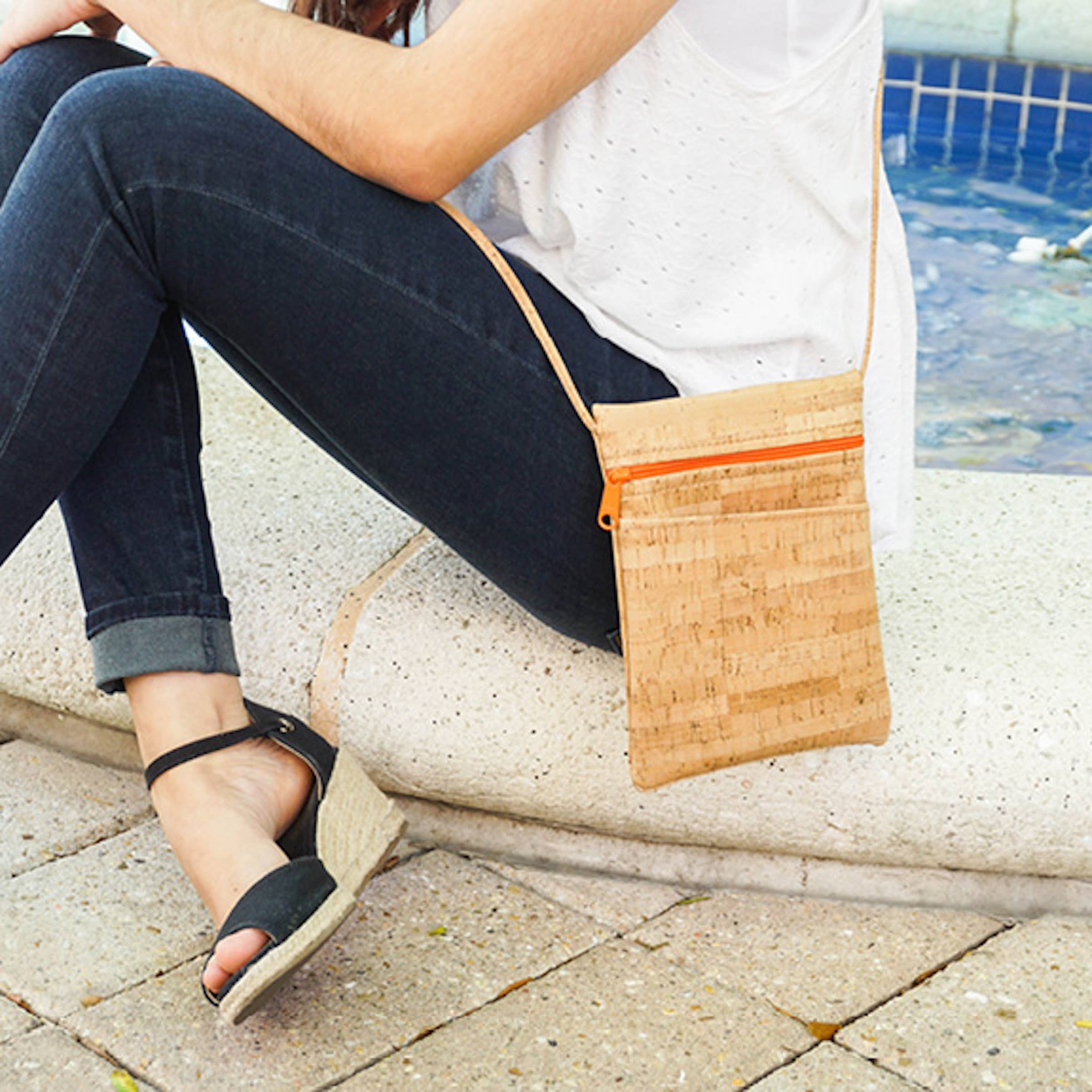 Cork Mini Crossbody Bag | Wildflower Whimsy Print - Image 3
