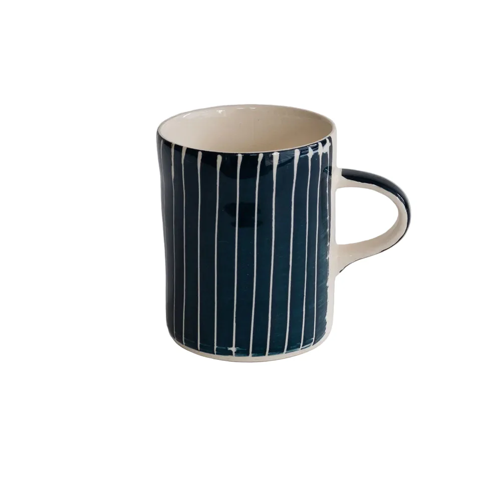 Demi Mug Sgrafitto Stripe - Teal