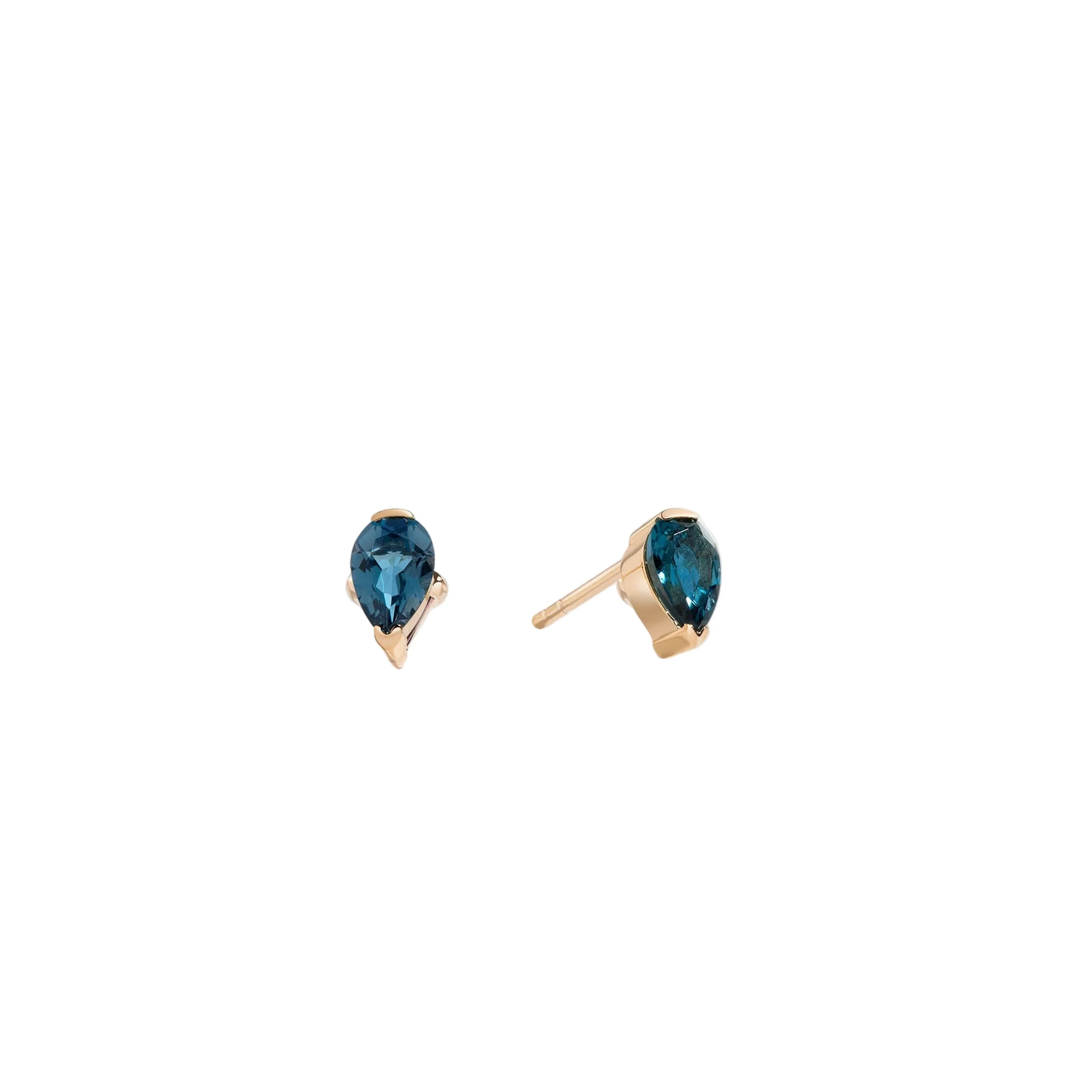 Dilly Dallying Blue Topaz Pear Stud Earrings