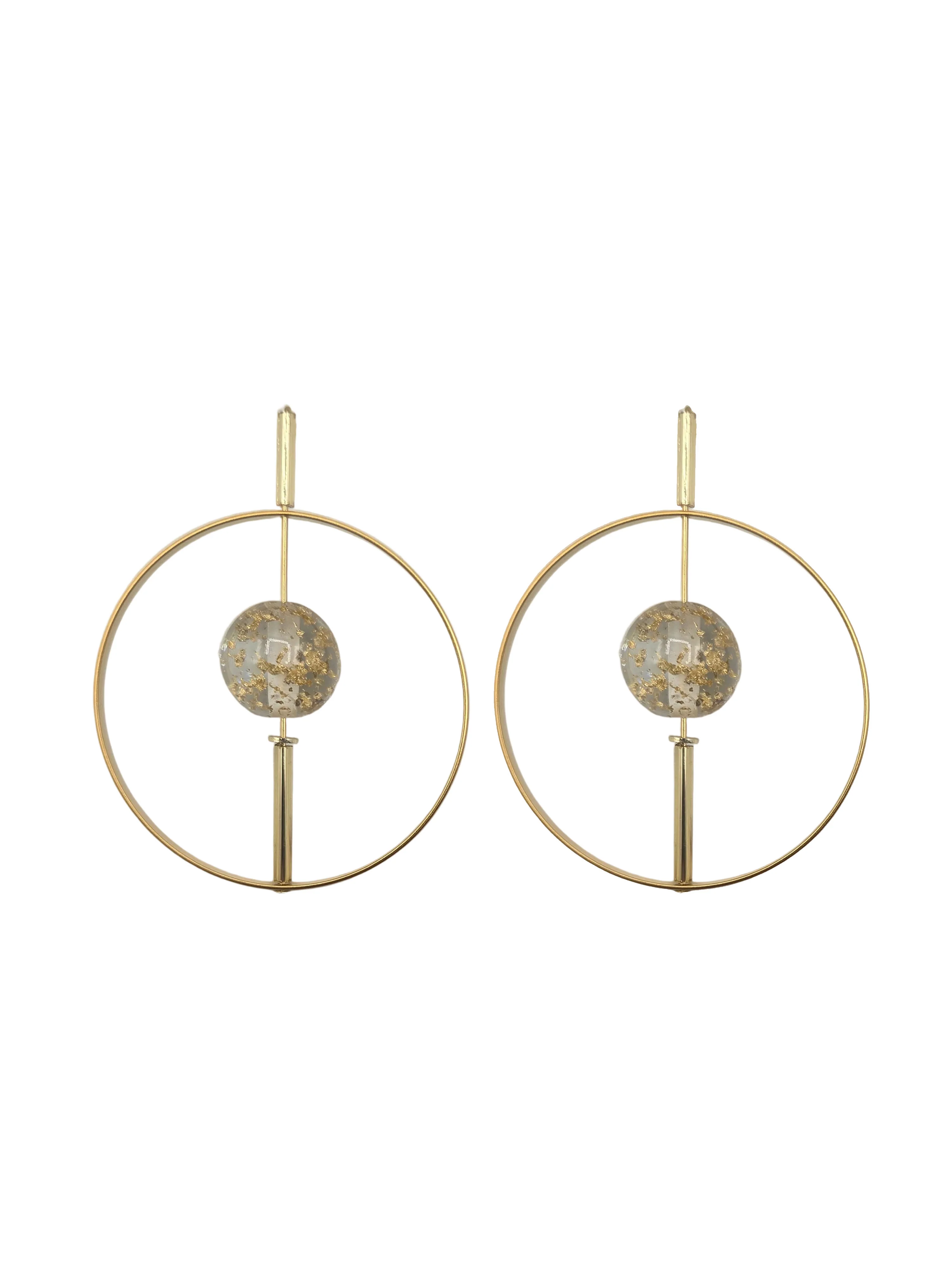 Dione Earrings Gold with Gold Flake