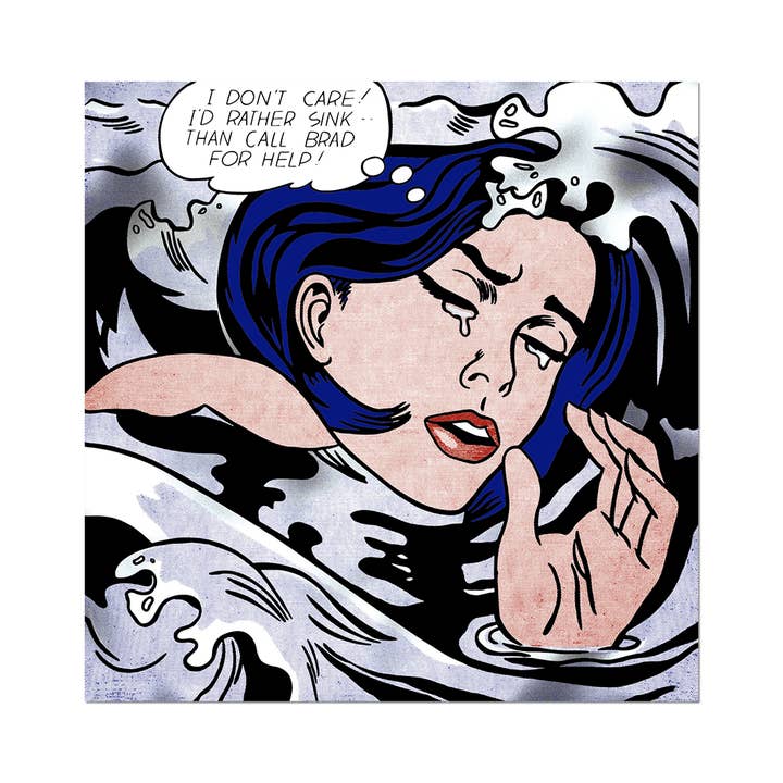 Drowning Girl by Roy Lichtenstein - Individual Die-Cut Sticker