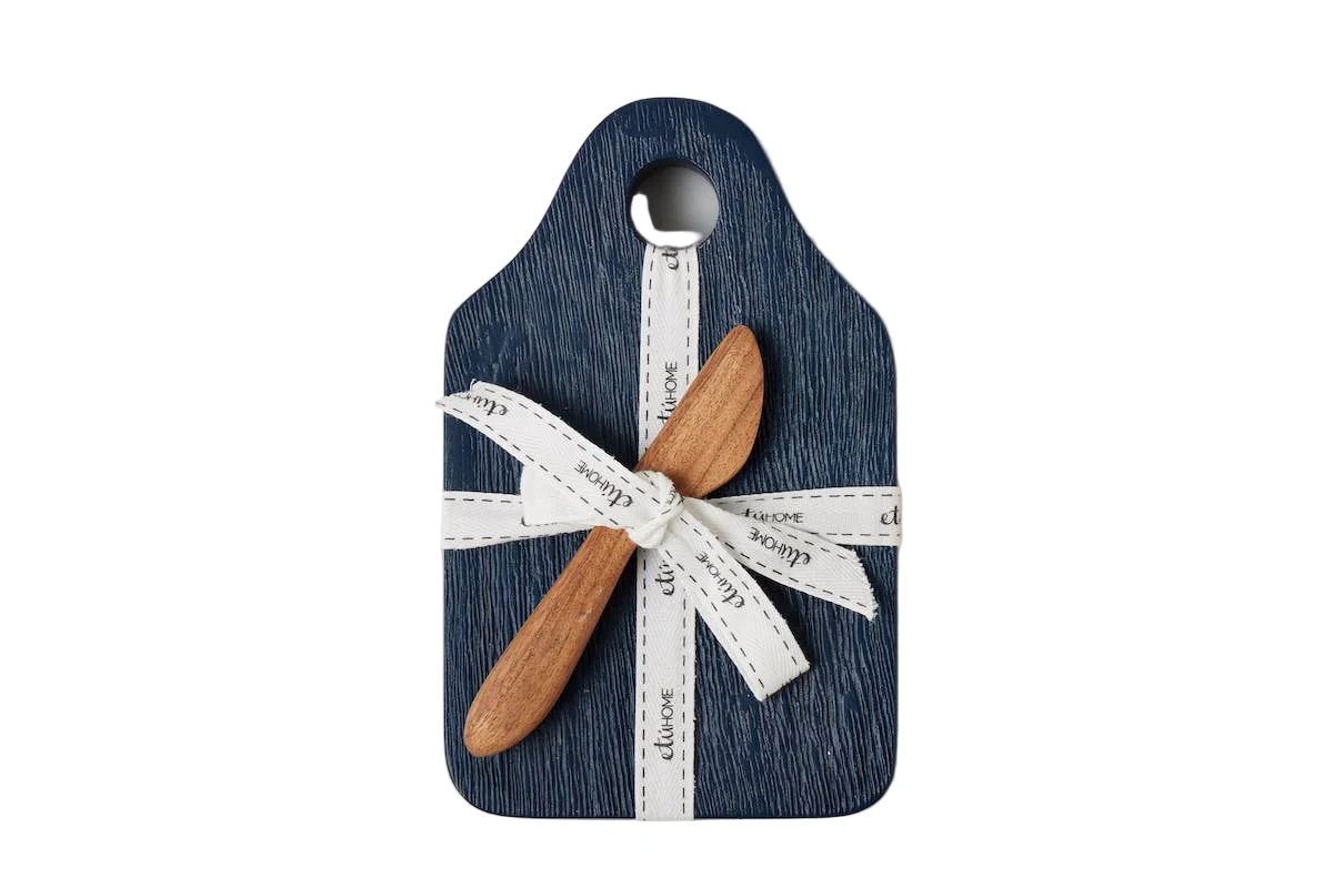 Small Dutch Cheese Board with Spreader - Navy Blue