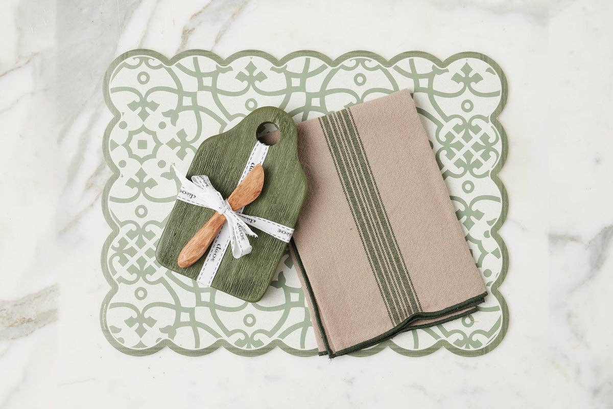 Small Dutch Cheese Board with Spreader - Spruce Green - Image 4