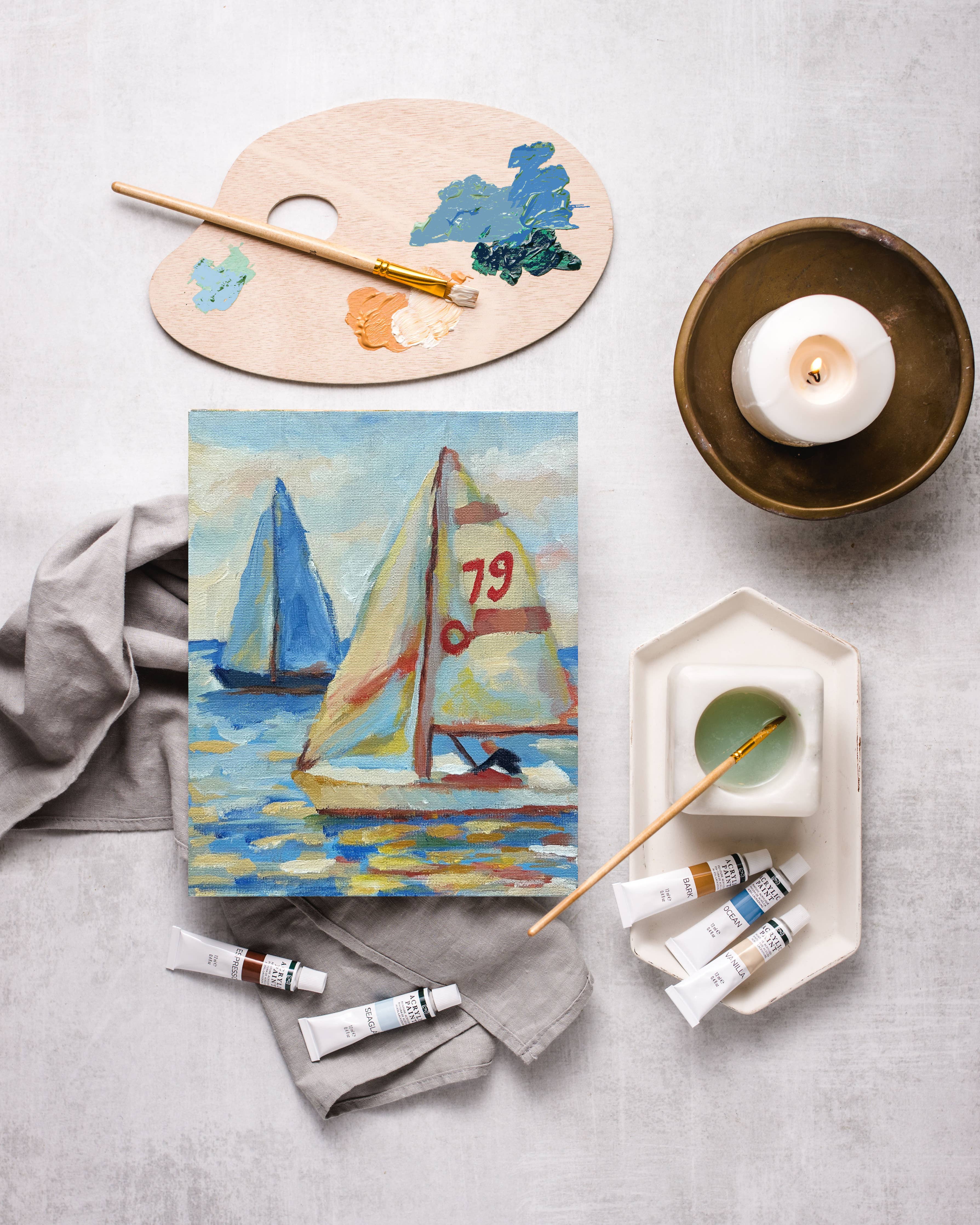 East Coast Regatta painting kit, impressionist painting kit - Image 3